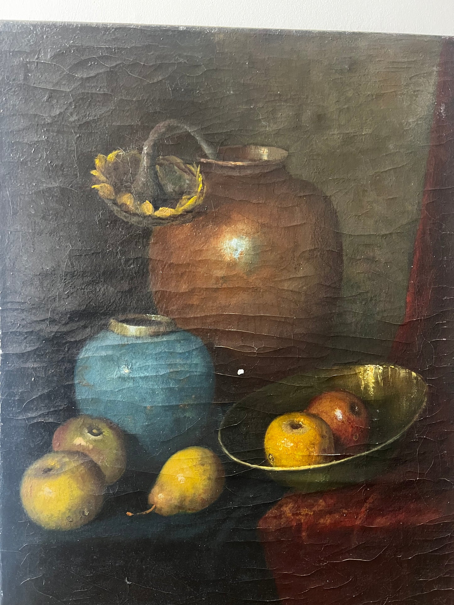 Stunning French 19th Century Large Oil on Canvas Still Life Painting