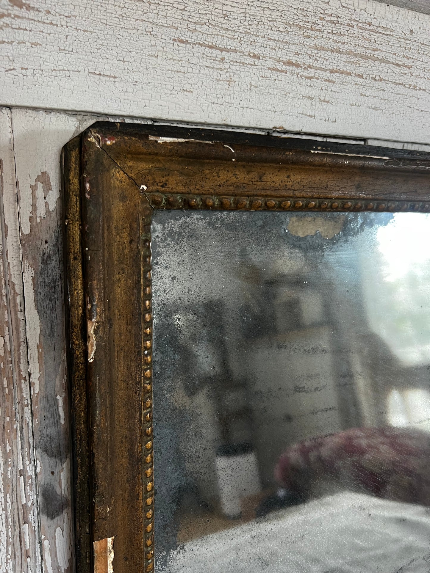 Beautiful 19th Century French Foxed Mirror