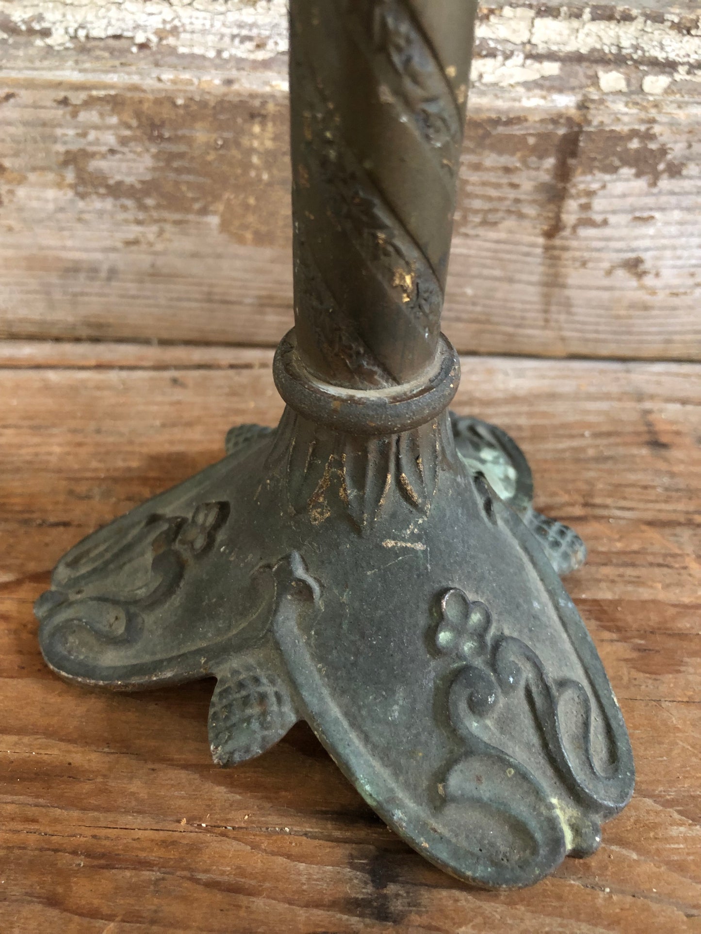 19th Century French Ecclesiastical Metal Candlestick