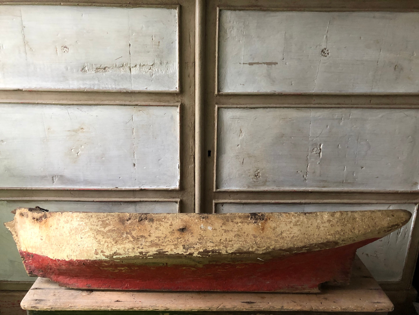 Very Large Red French Scratch Built Pond Yacht