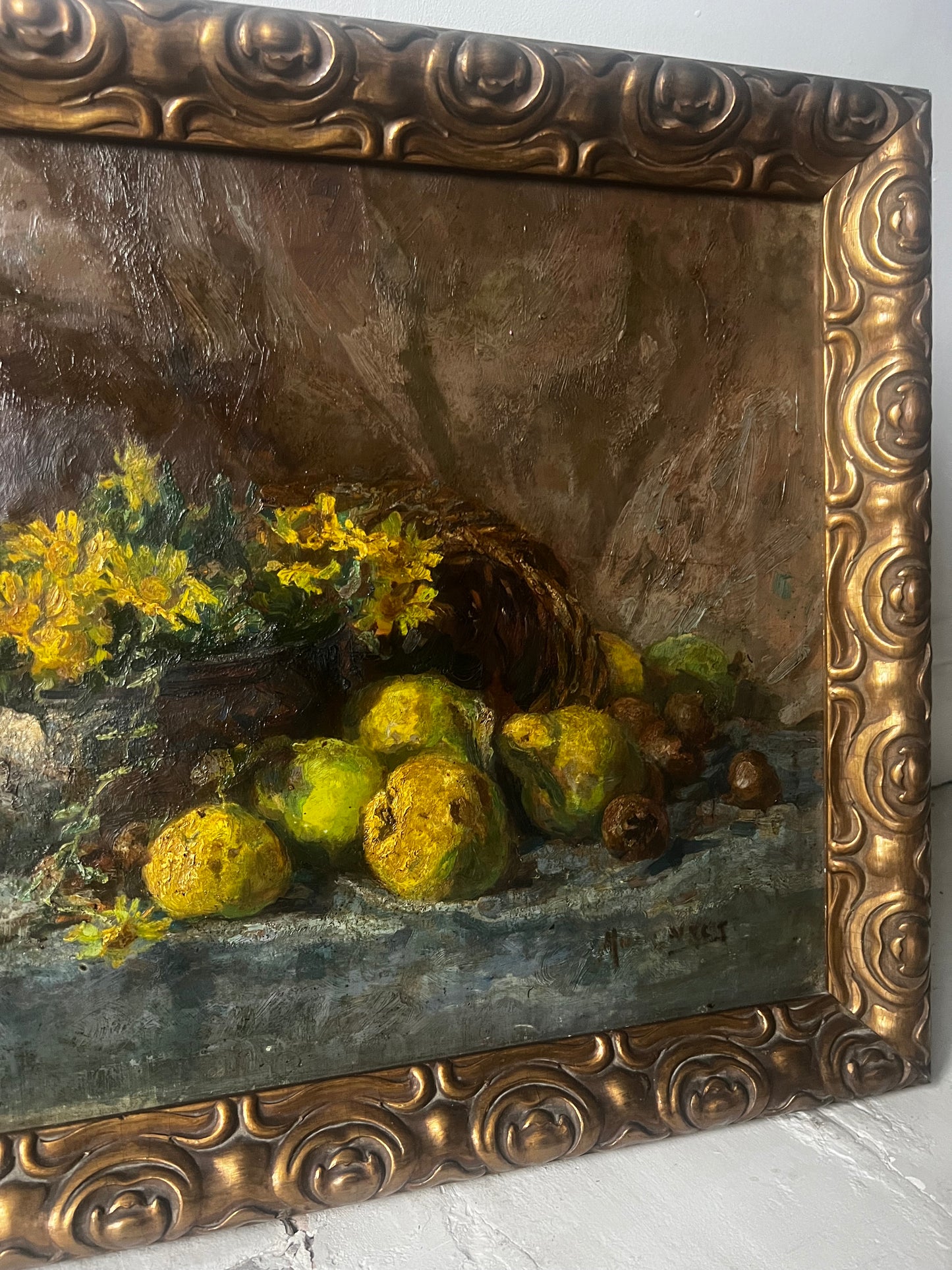 Stunning French Oil on Canvas Still Life Painting C1900