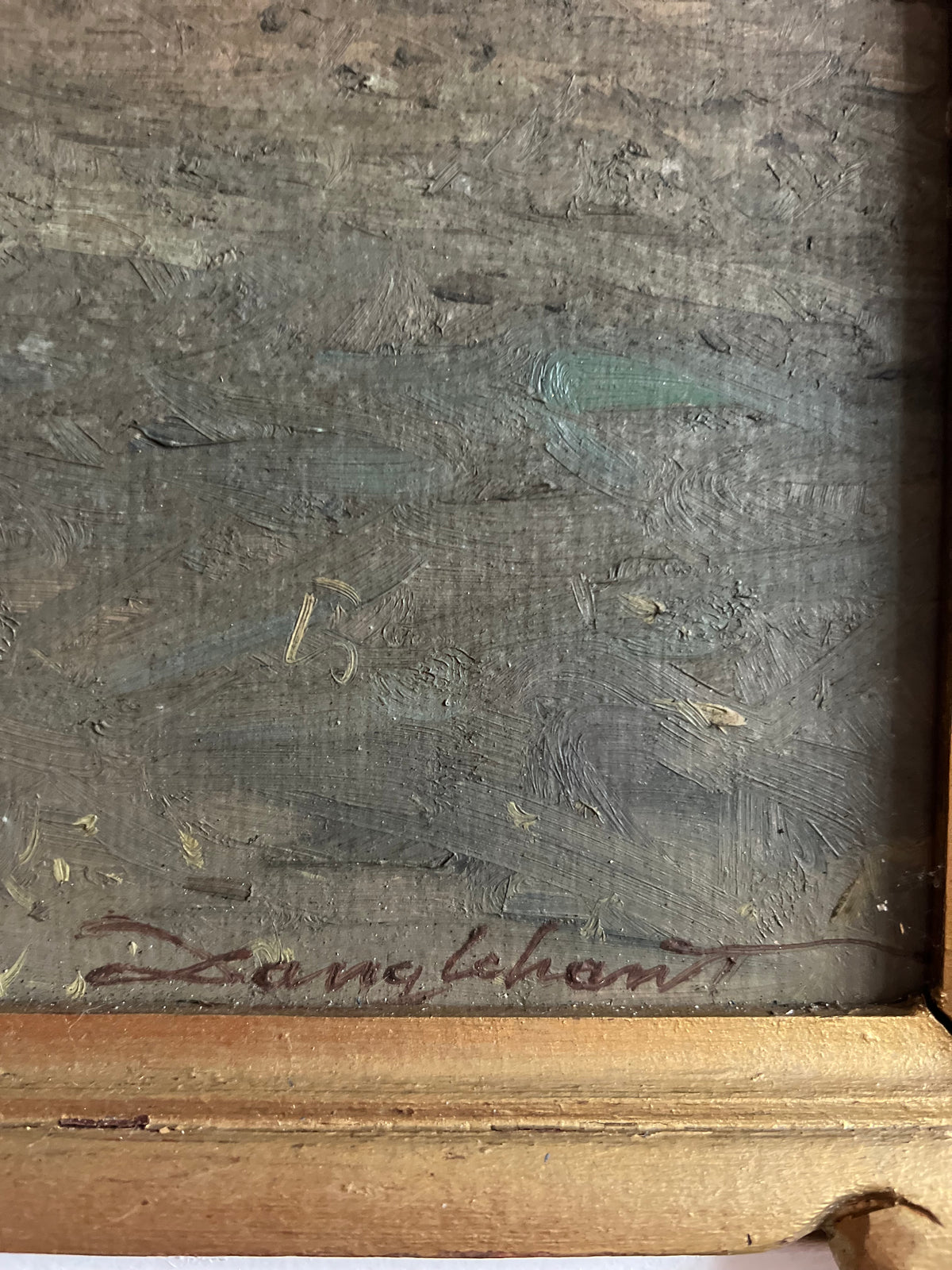French Oil Painting in beautiful frame ‘Lake View’