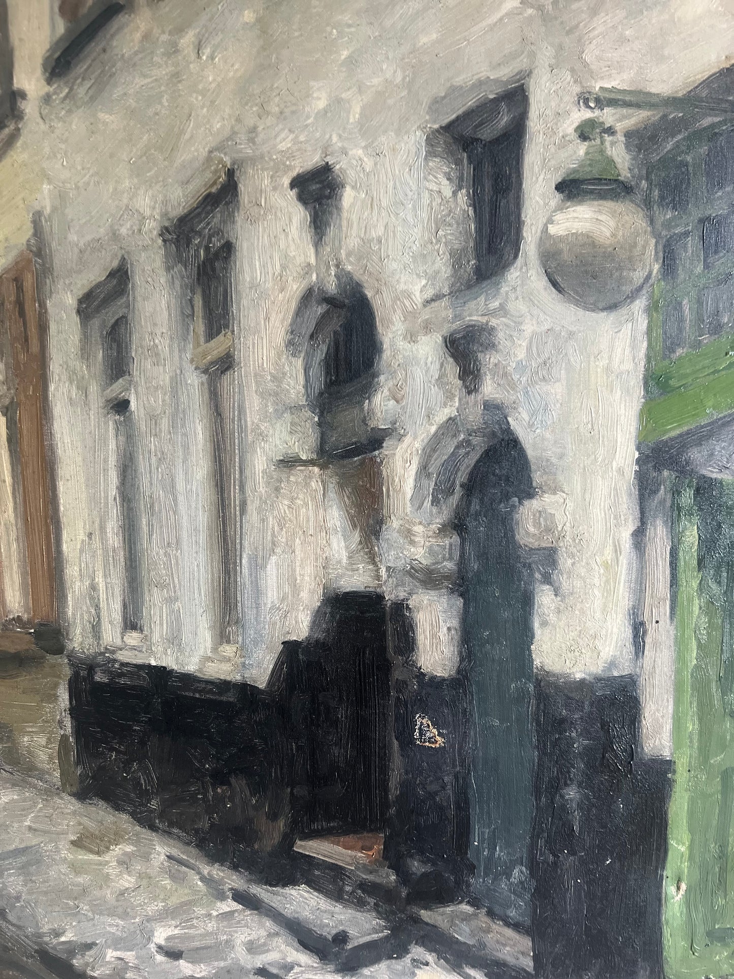 Very Large Belgian Oil on Canvas Street Scene 1931?