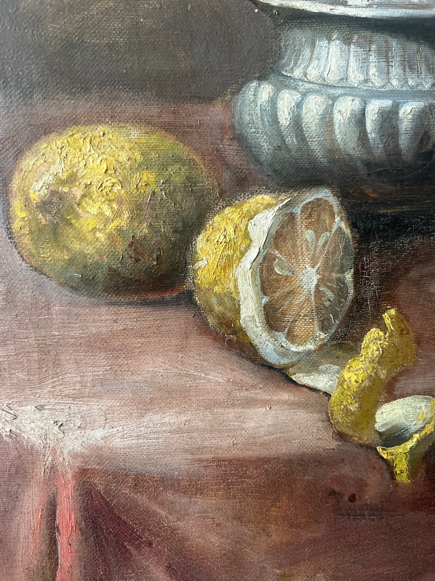 Gorgeous French oil on canvas still life painting