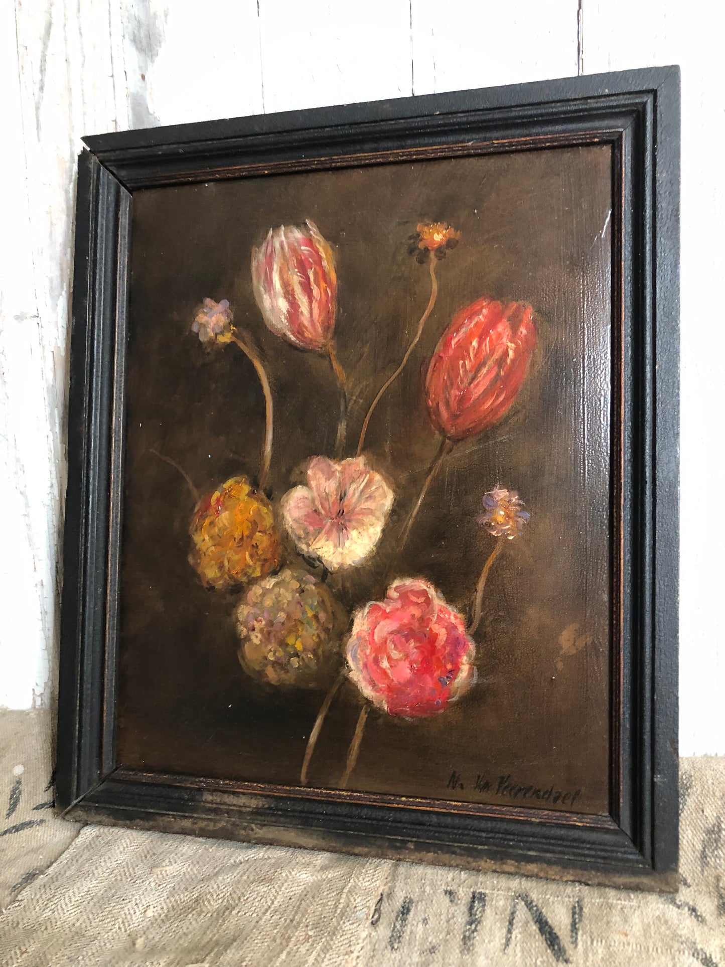 Beautiful dark french 19th century oil painting