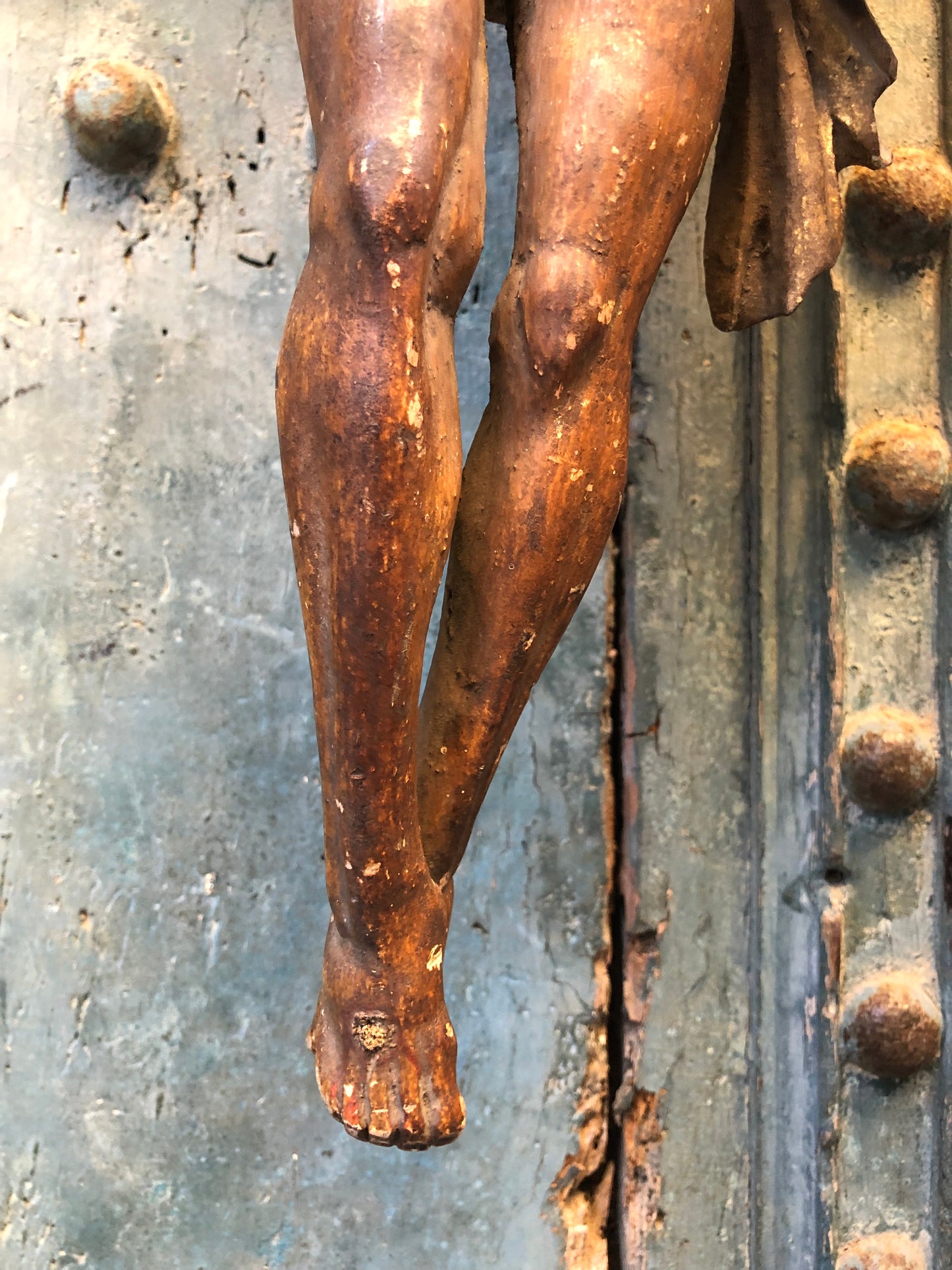 Religious Large Rare French 17th Century wooden Christ corpus Jesus figure