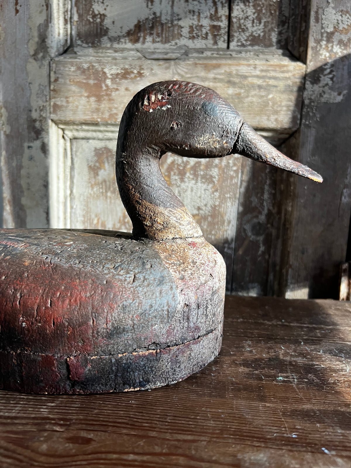 Vintage French Wooden Decoy Duck
