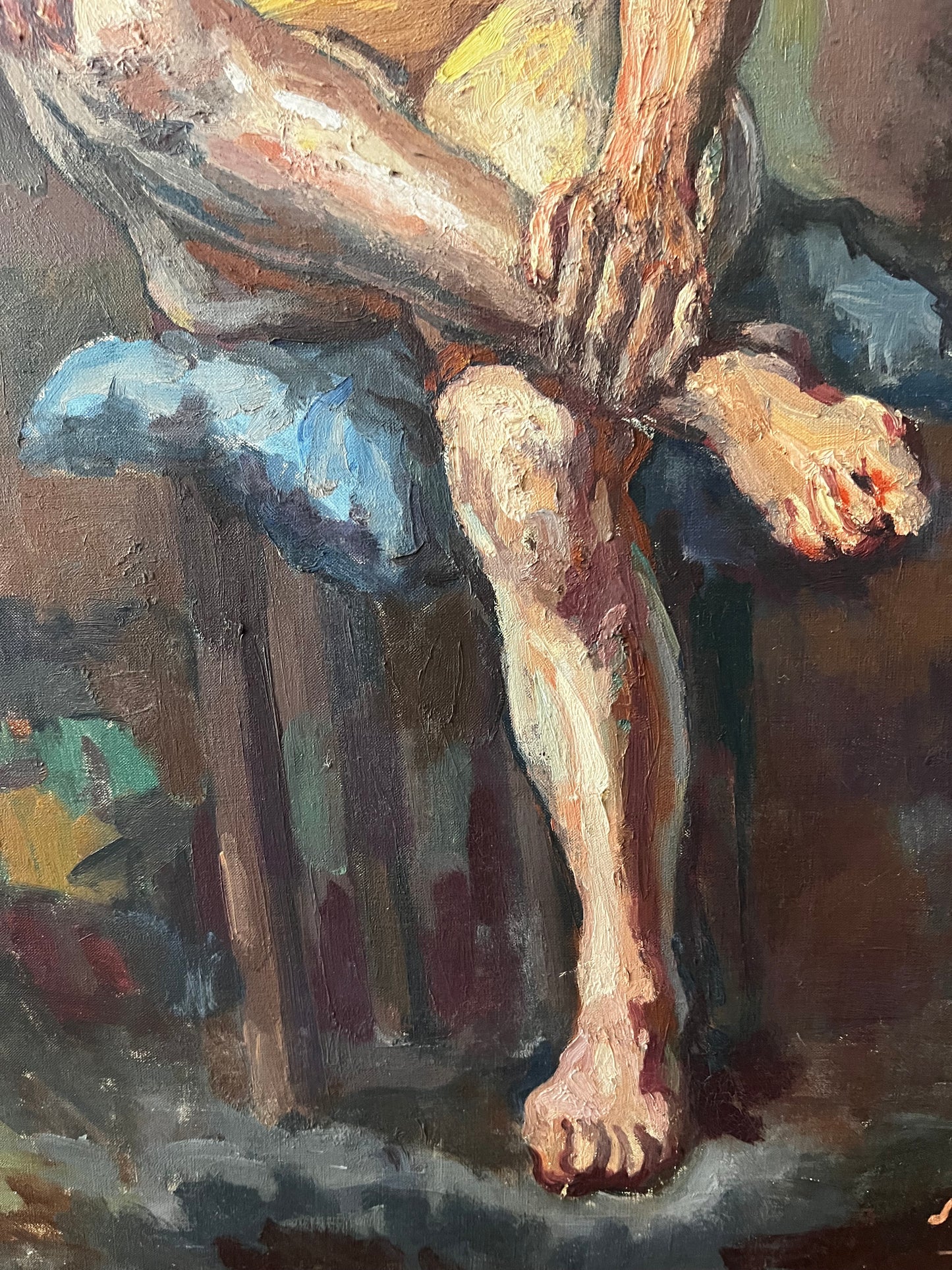 Fabulous French Nude by Jules Ausset 1868-1955 Oil on Canvas Painting