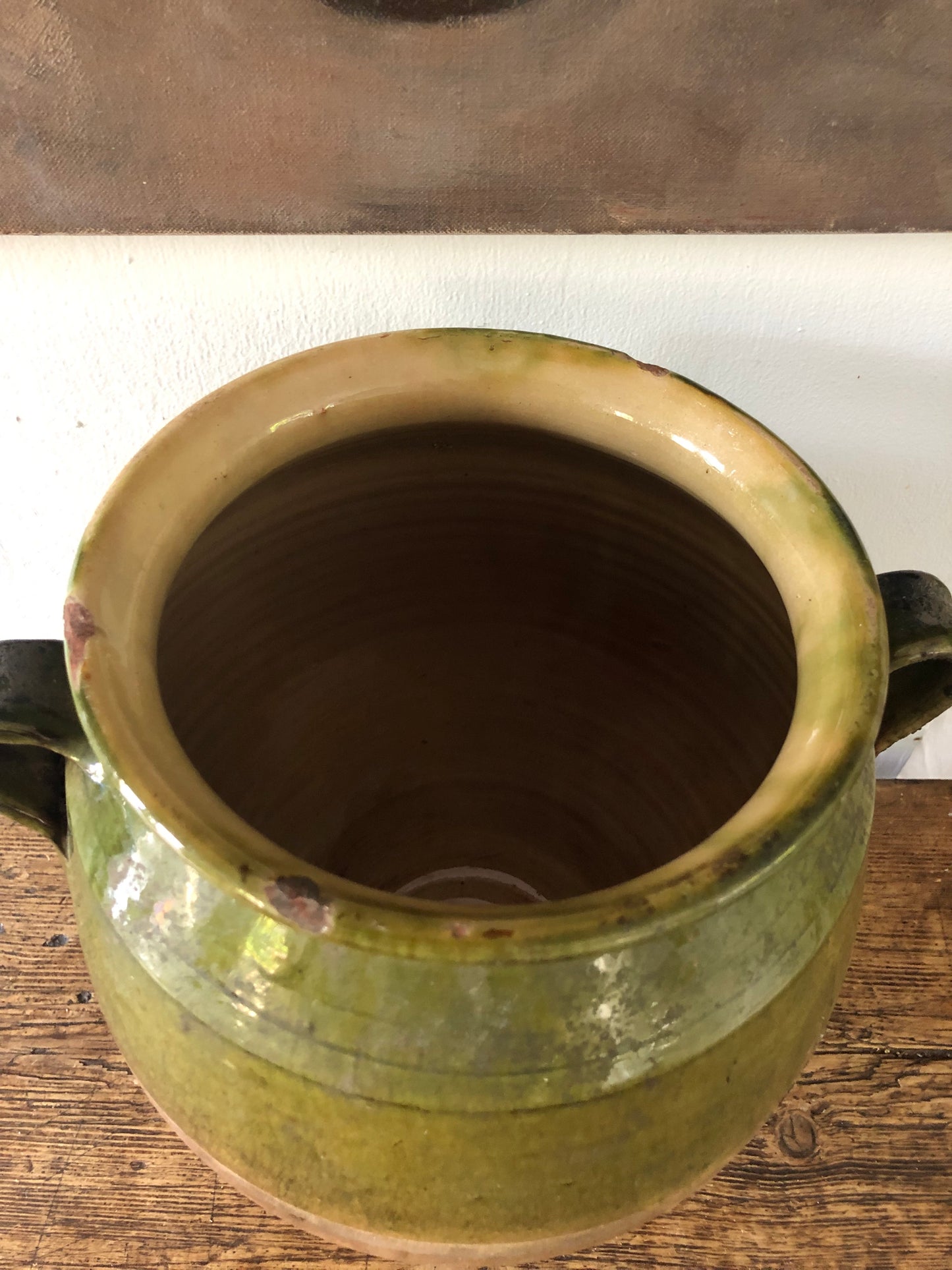 Large green French Confit Pot