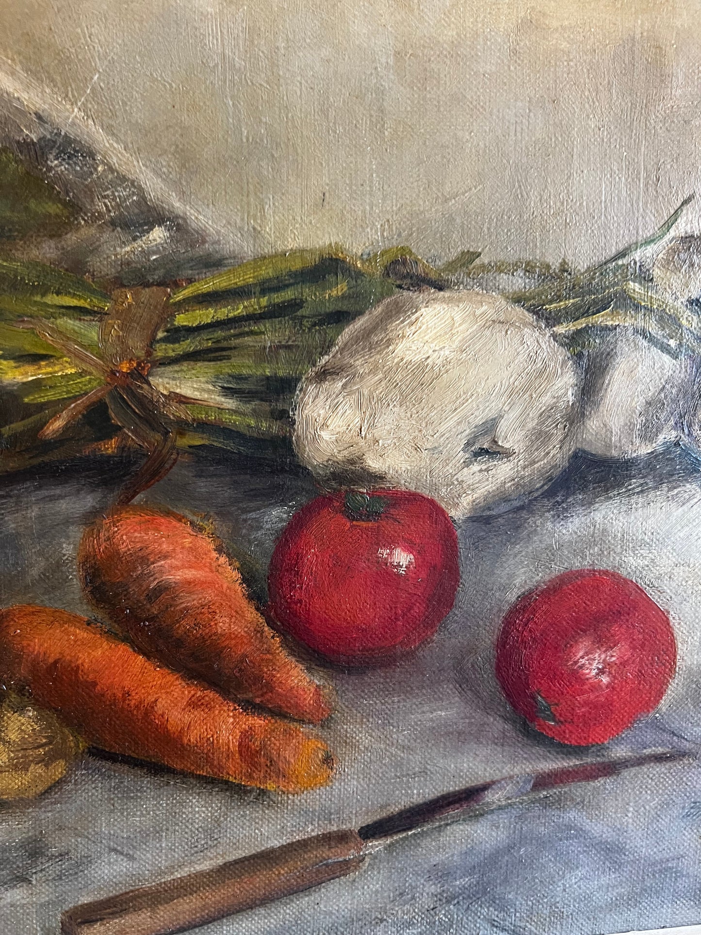 Gorgeous Vintage Kitchen Still Life Oil Painting on Canvas