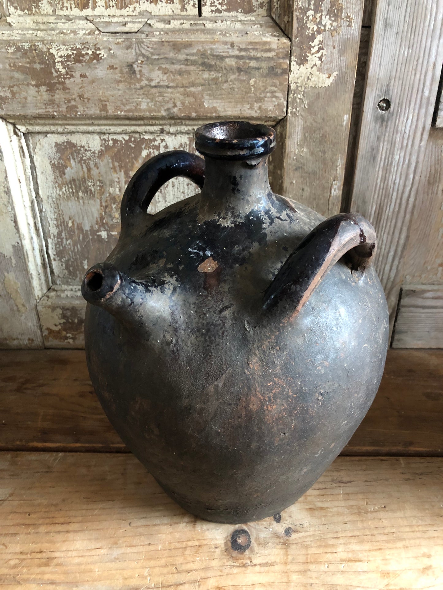 Large 19th Century Antique French Terracotta vinegar or olive oil pot