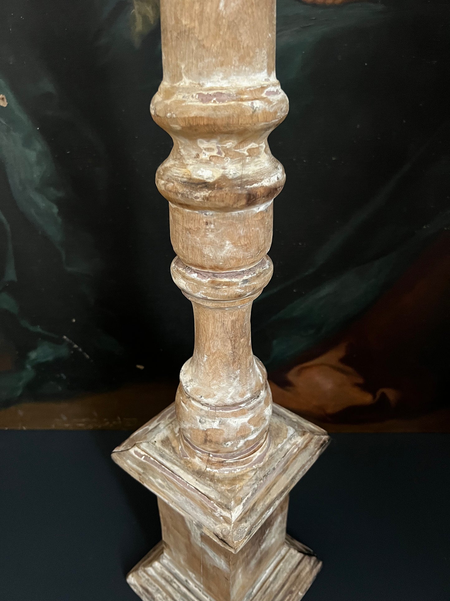 A Very Large Wooden Candlestick