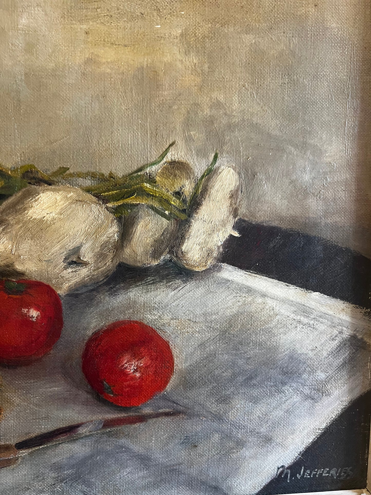 Gorgeous Vintage Kitchen Still Life Oil Painting on Canvas