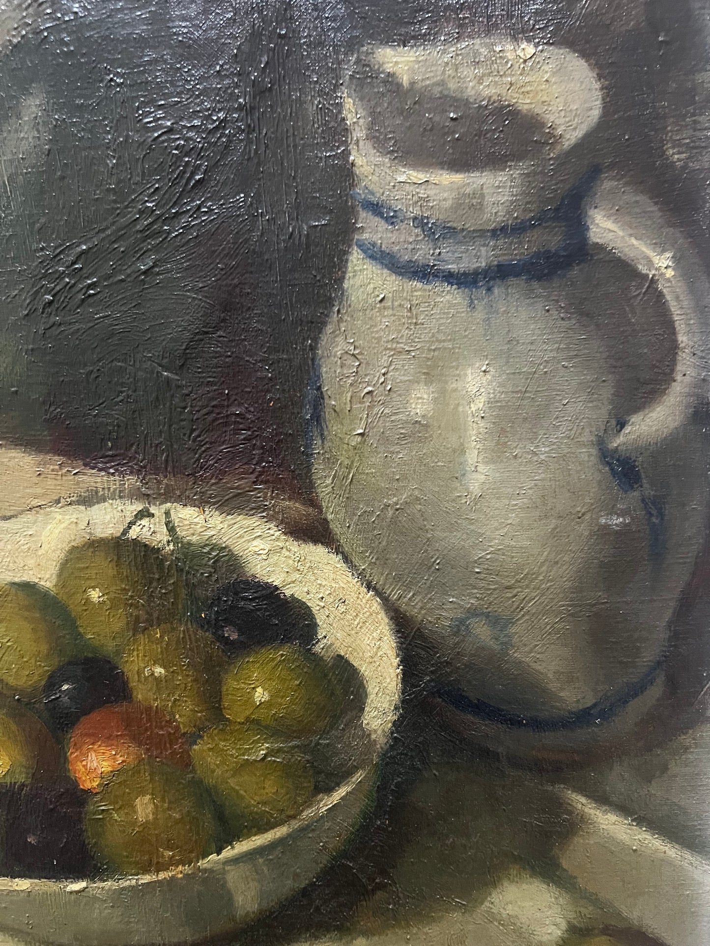 Stunning Still Life Oil Painting on Canvas by Pierre Hendrix 1913-1995 ‘Olives’