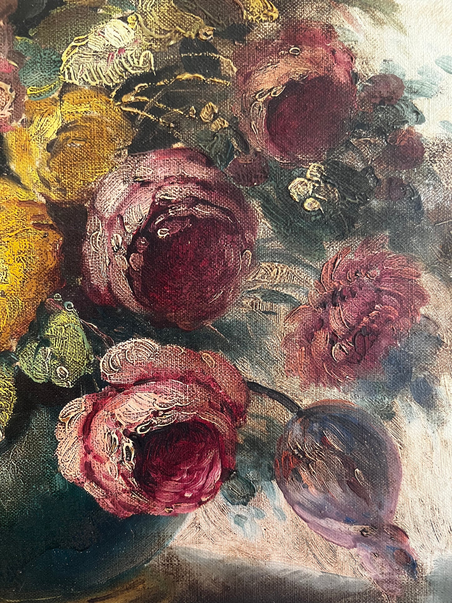 RESERVED Early 18th Century French floral oil painting on canvas