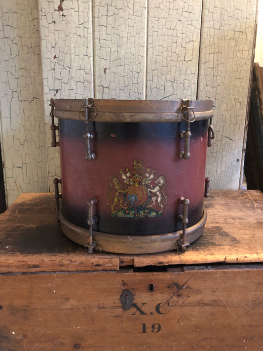 Vintage Snare Drum with Royal Coat of Arms