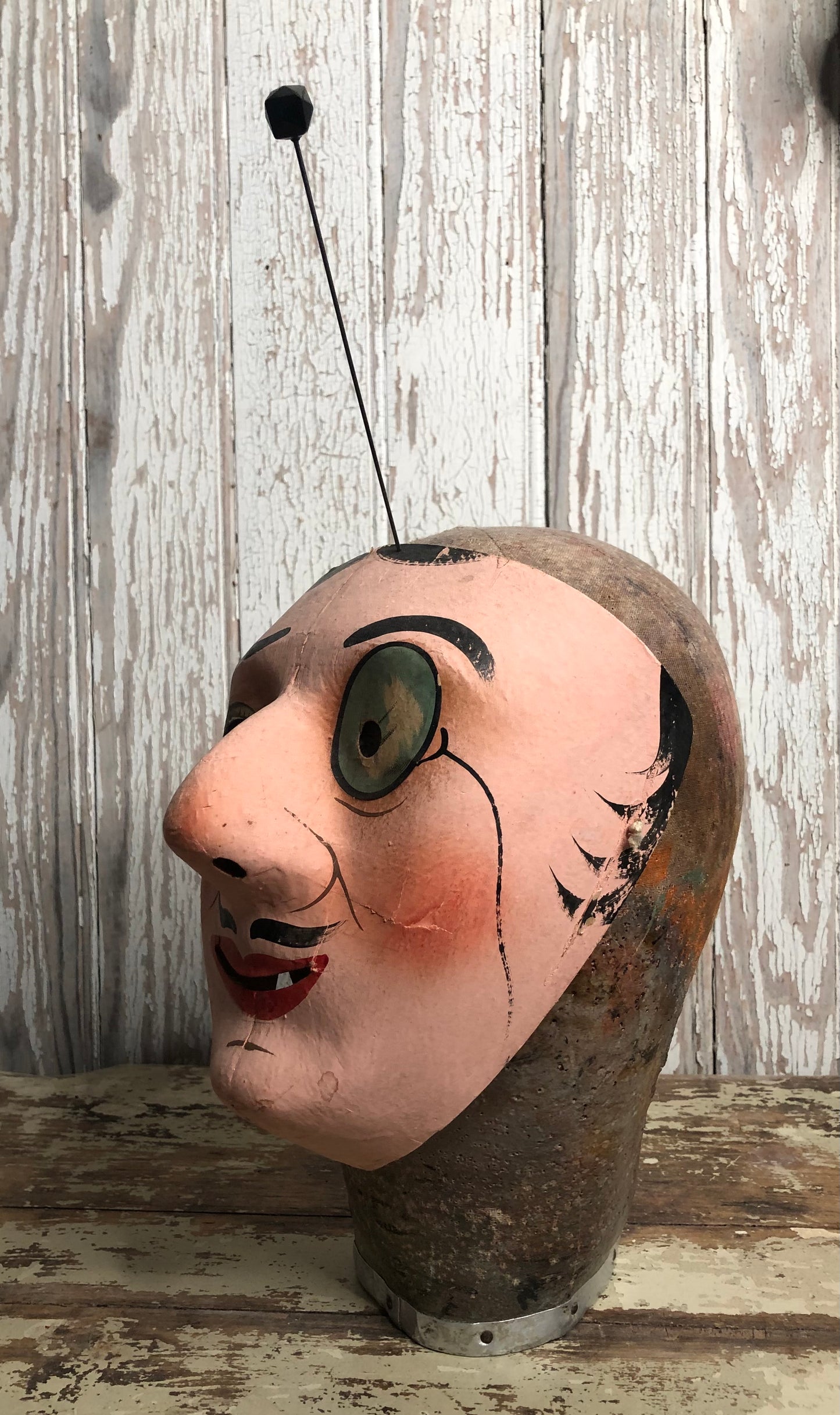 Antique mannequin head with french 1930’s Theatre Mask