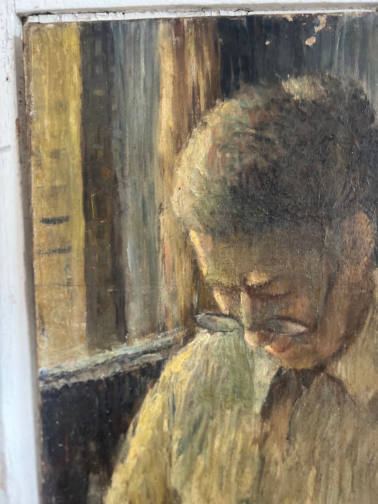 Portrait Oil on Canvas Painting by Edouard Righetti