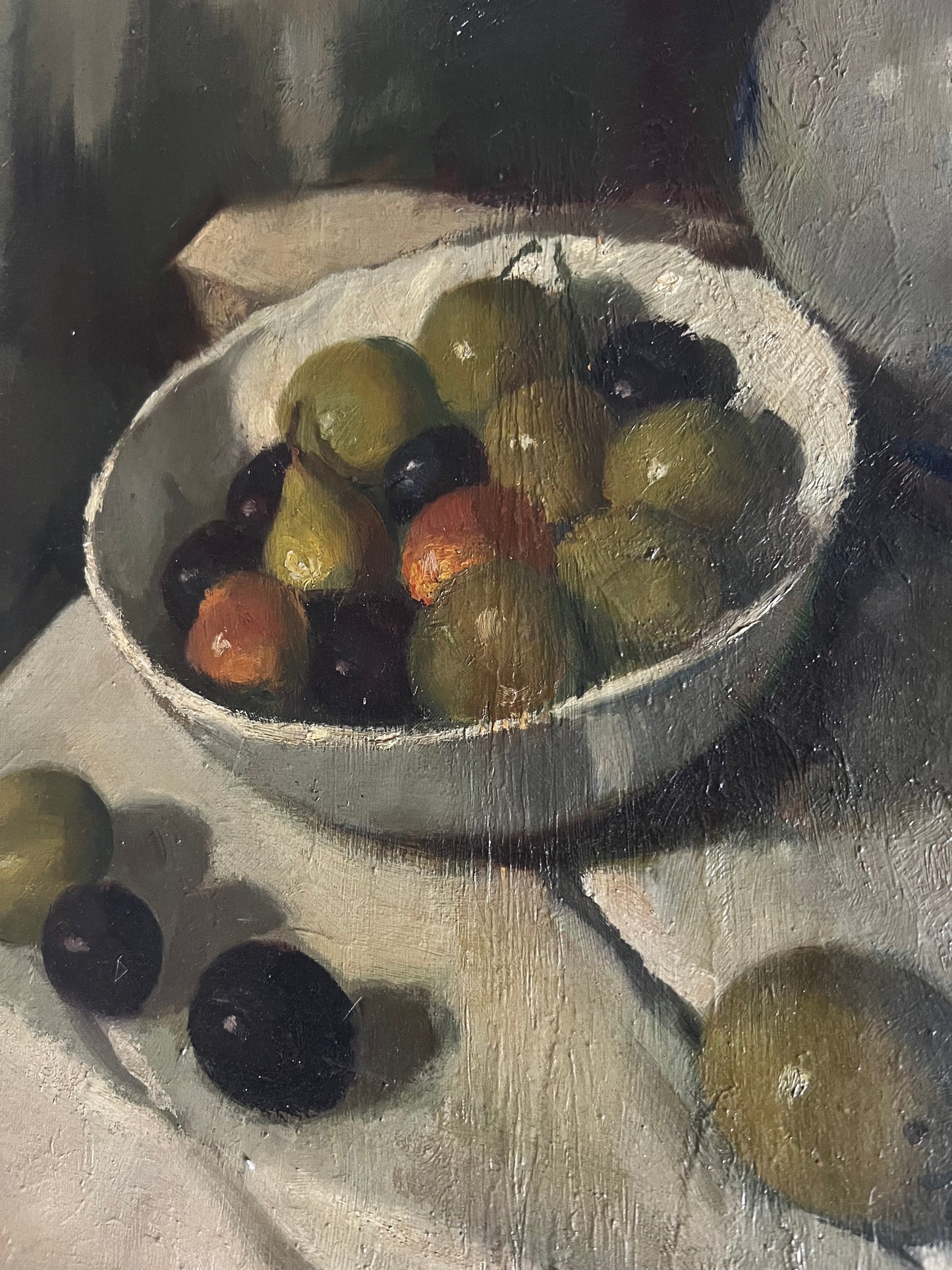 Stunning Still Life Oil Painting on Canvas by Pierre Hendrix 1913-1995 ‘Olives’