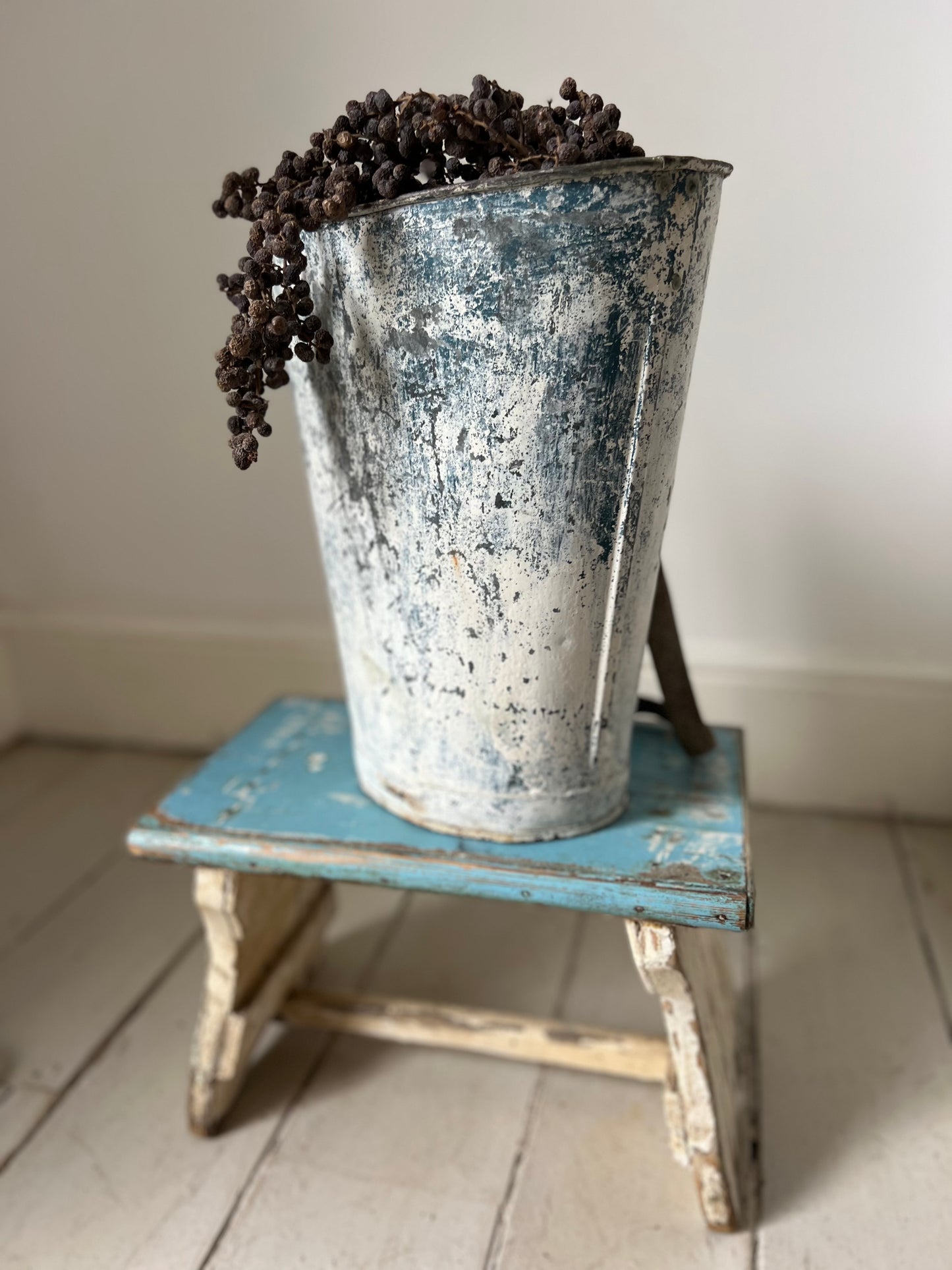 RESERVED FOR T Very Rare French Blue Childs Grape Hod Carrier