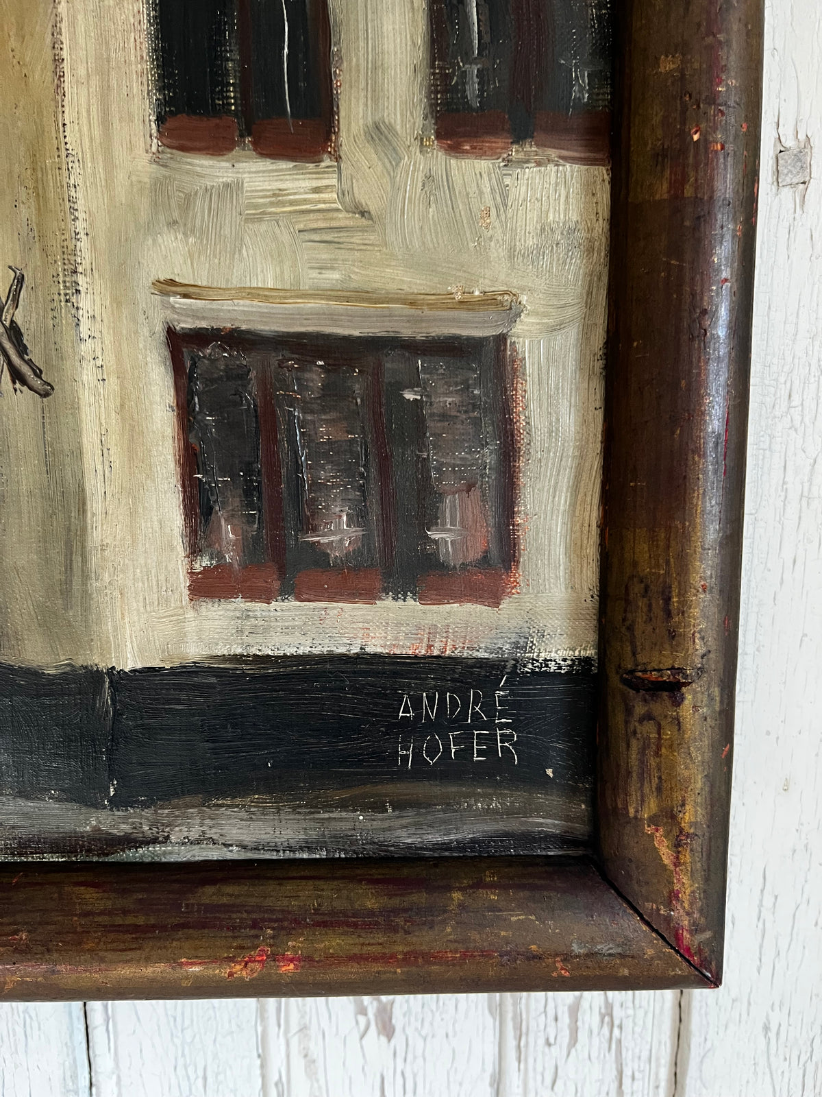 Antique Belgian Oil on Canvas Bruges 1926 by Andre Hoffer
