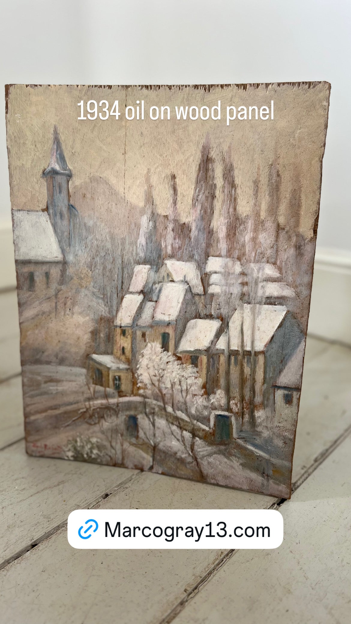 RESERVED / French scene Oil on wood panel 1934