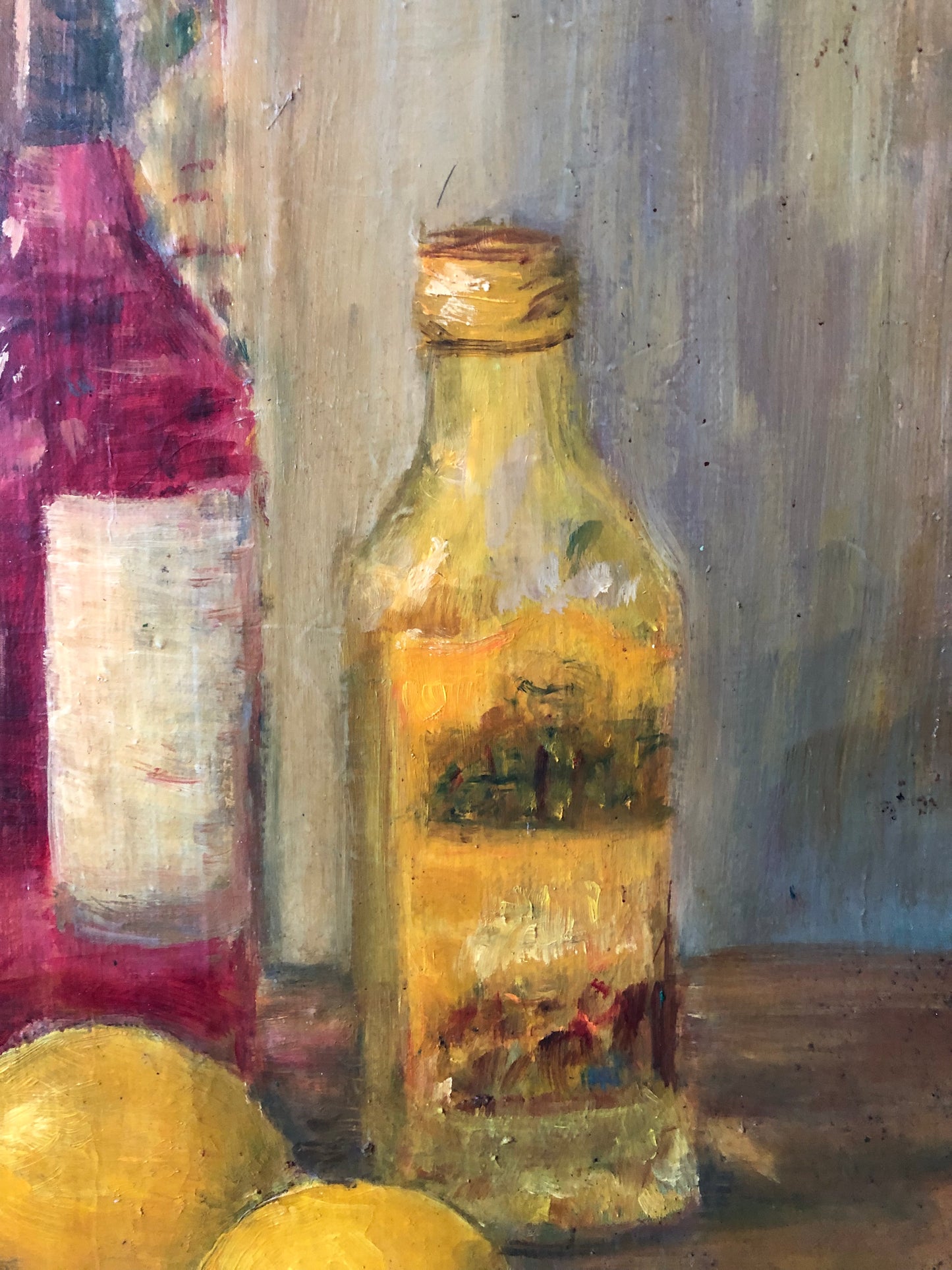 Vintage Still Life Oil on Canvas Kitchen Painting