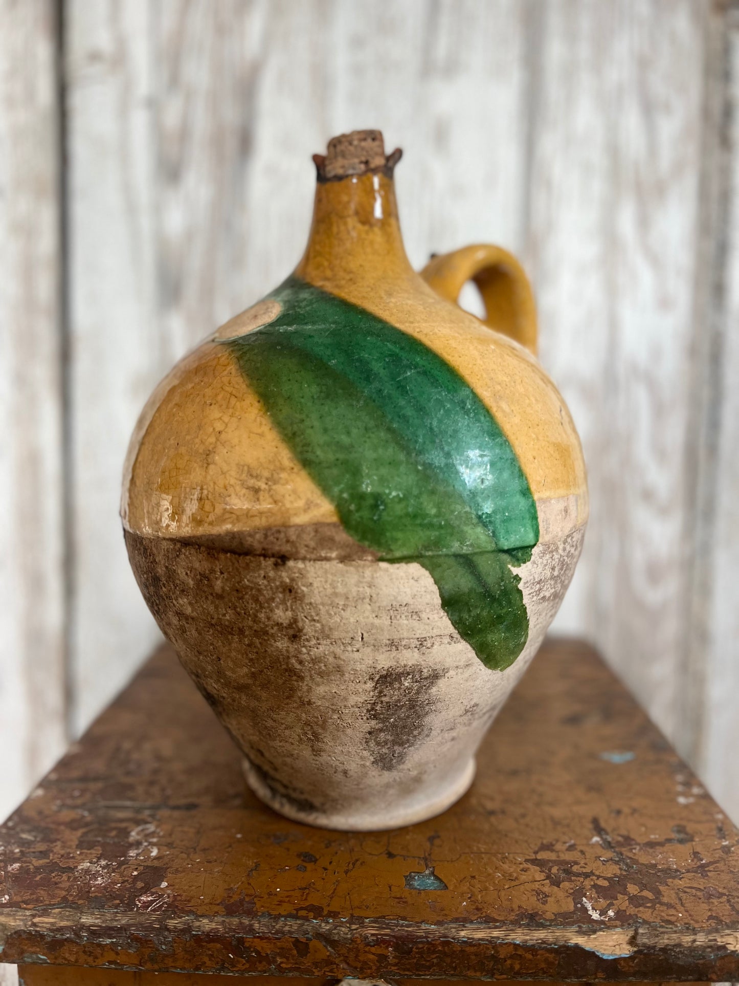Unique French 19th Century Olive Oil Pot from Beziers