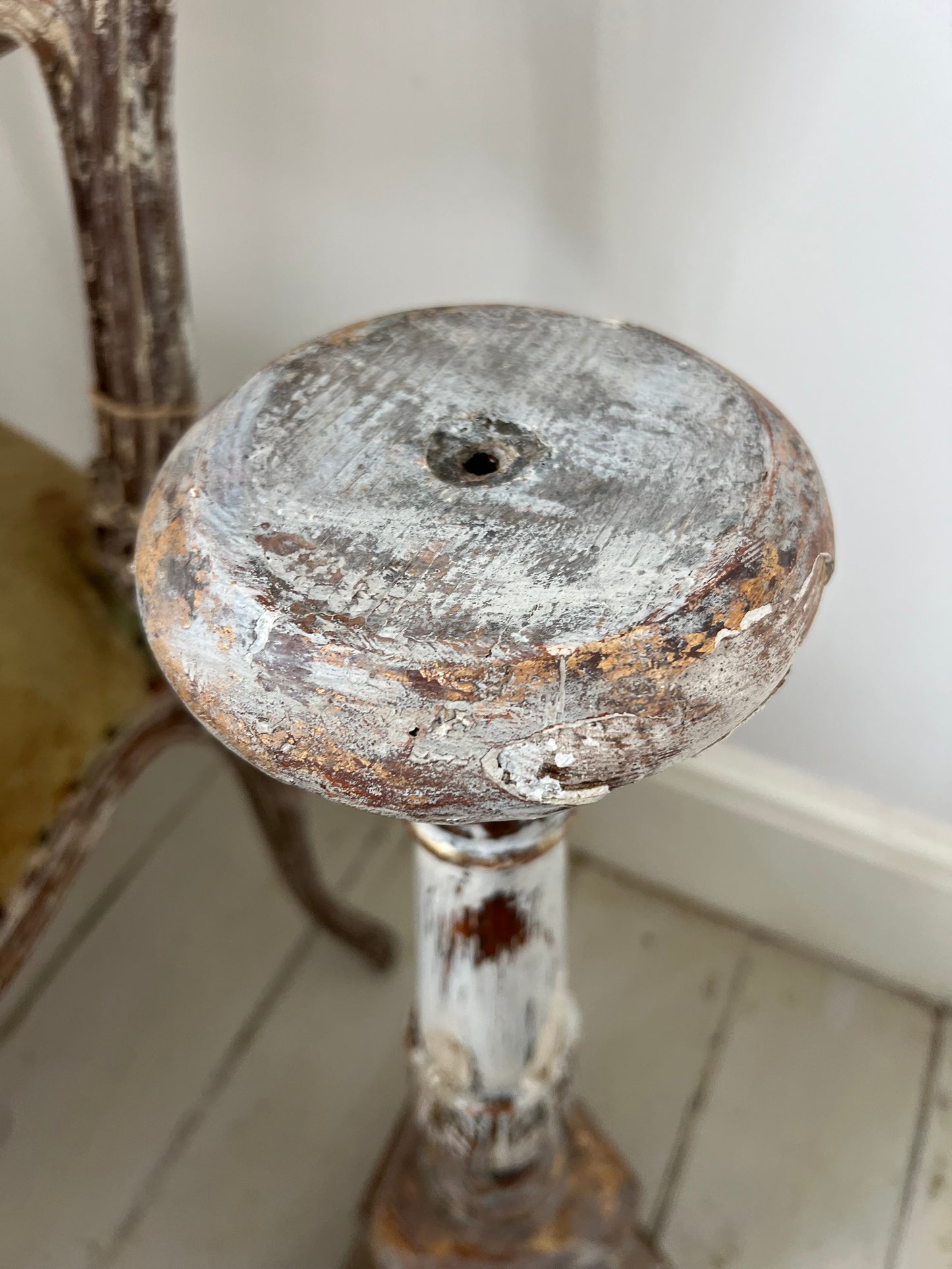 French Antique 19th Century wooden Candlestick