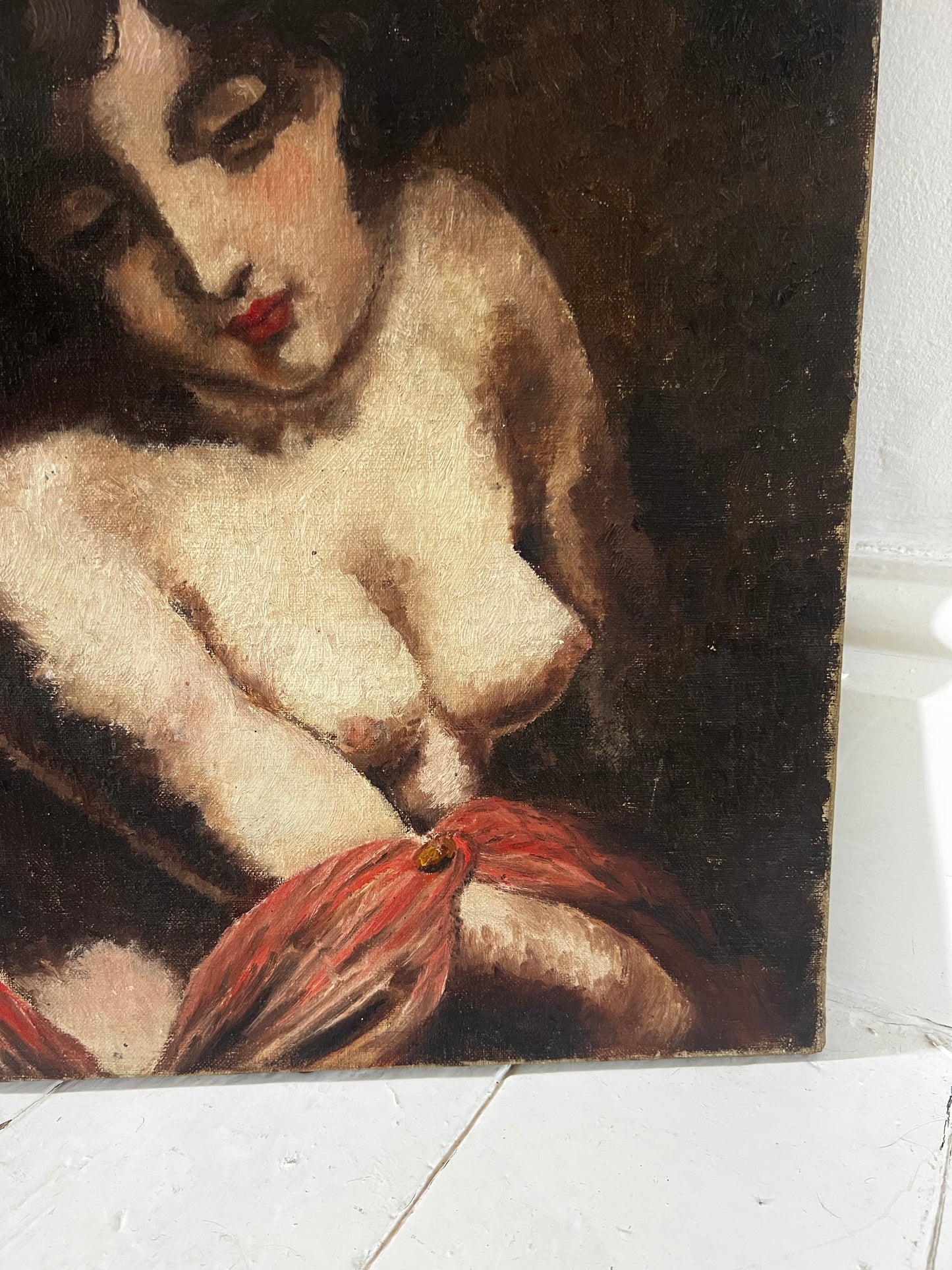 French Female Portrait Oil Painting on Canvas