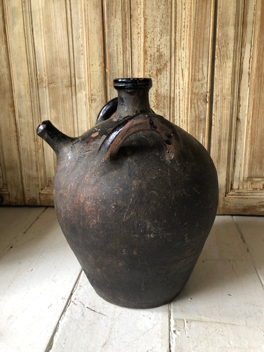 Large 19th Century Antique French Terracotta vinegar or olive oil pot