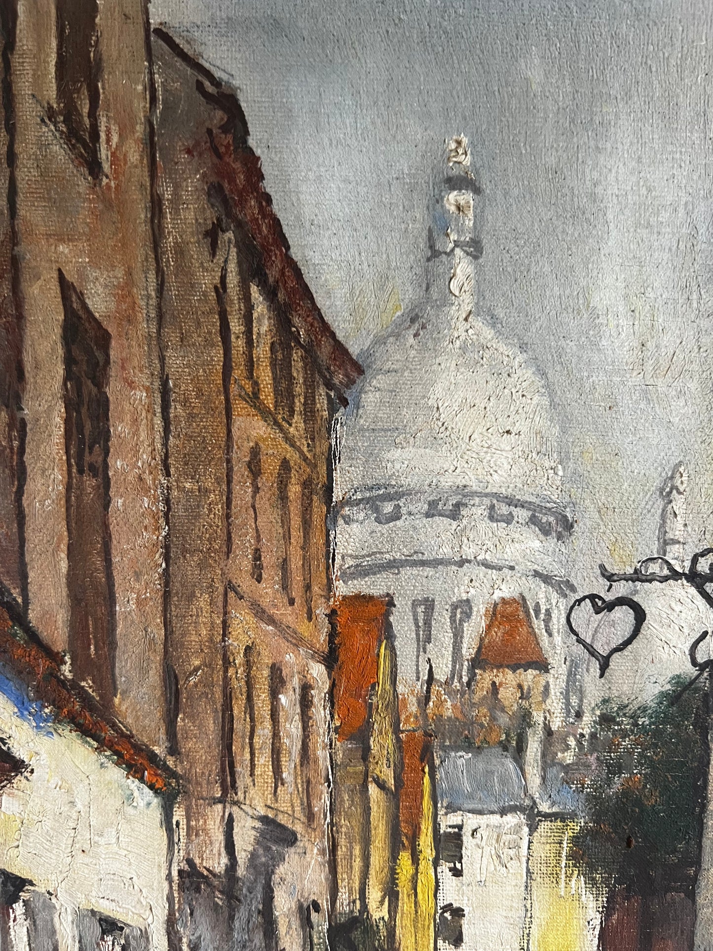 Framed Parisian Oil on Canvas Painting