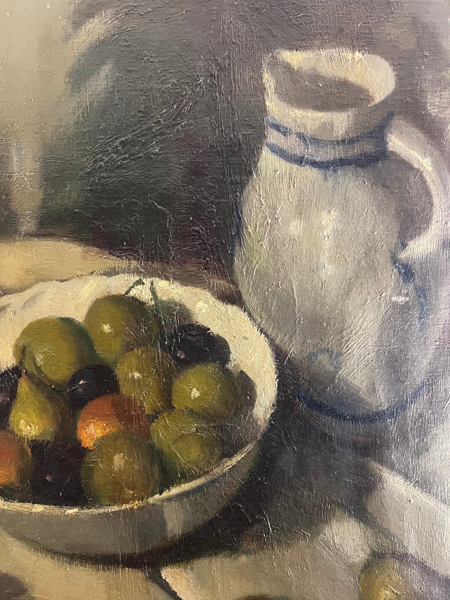 Stunning Still Life Oil Painting on Canvas by Pierre Hendrix 1913-1995 ‘Olives’