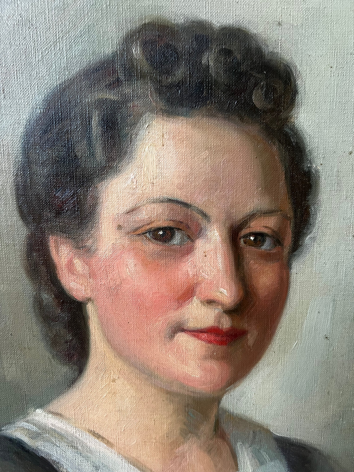 Beautiful French Oil on Canvas Portrait Painting