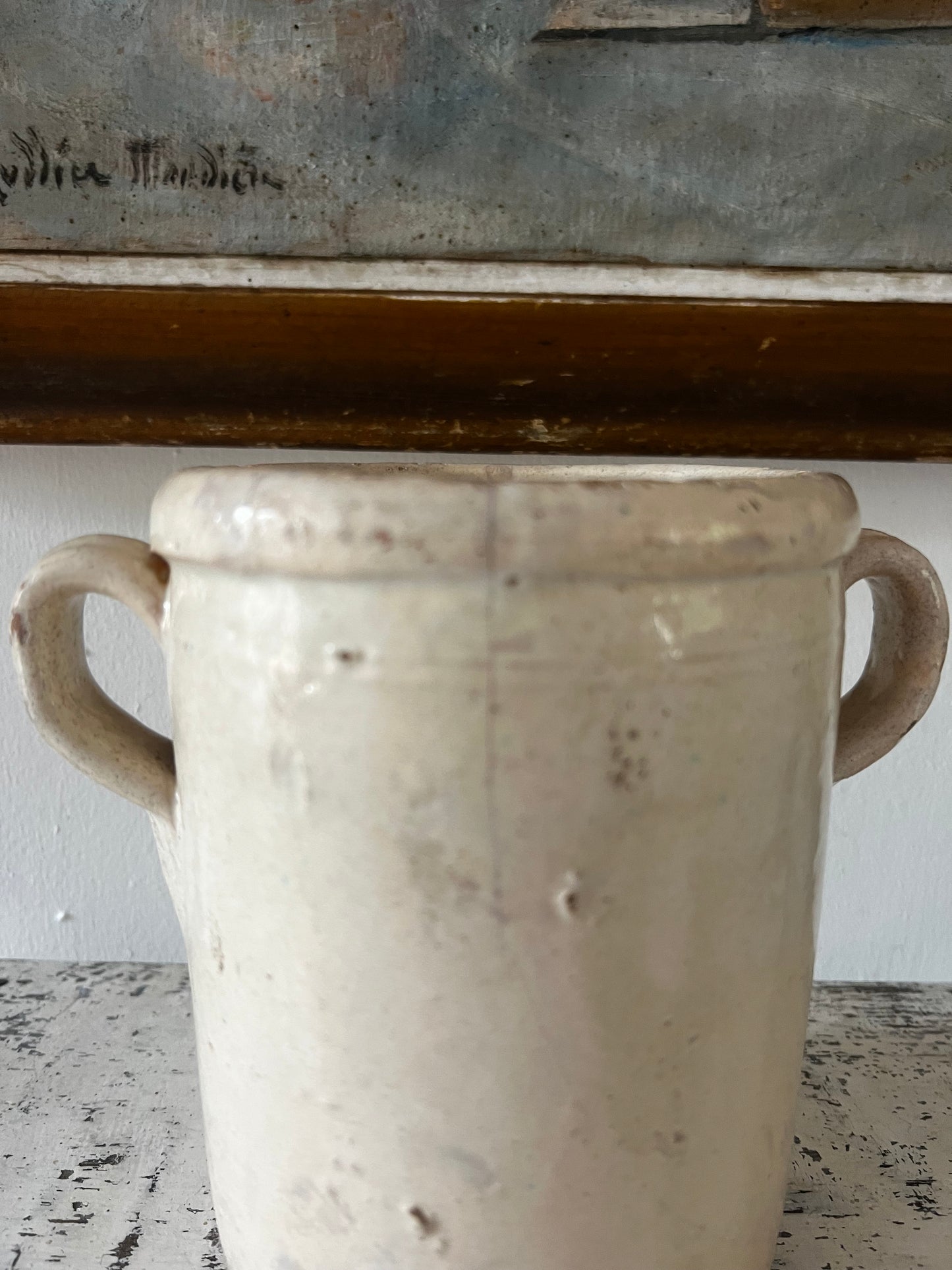 Rare Small Size Italian Antique Confit or Sardine Pot