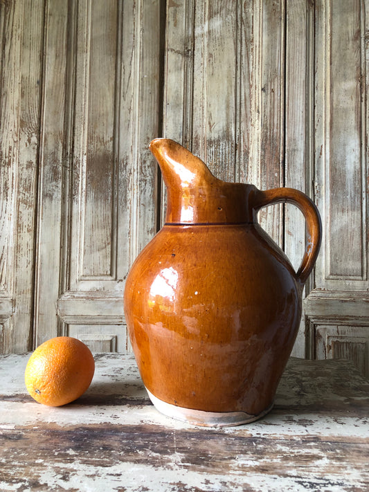 Very Large French Cider Jug with gorgeous rich glaze