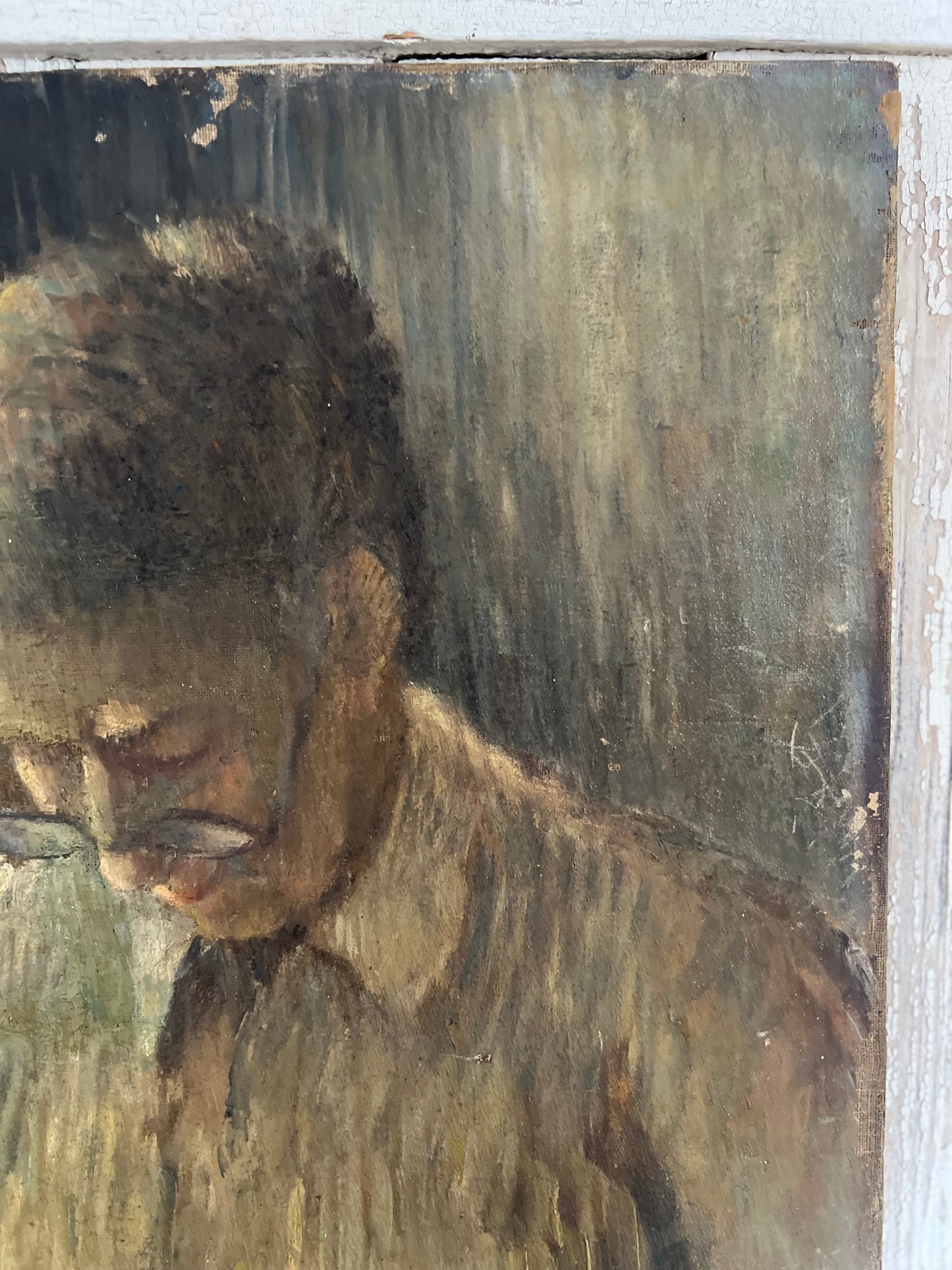 Portrait Oil on Canvas Painting by Edouard Righetti