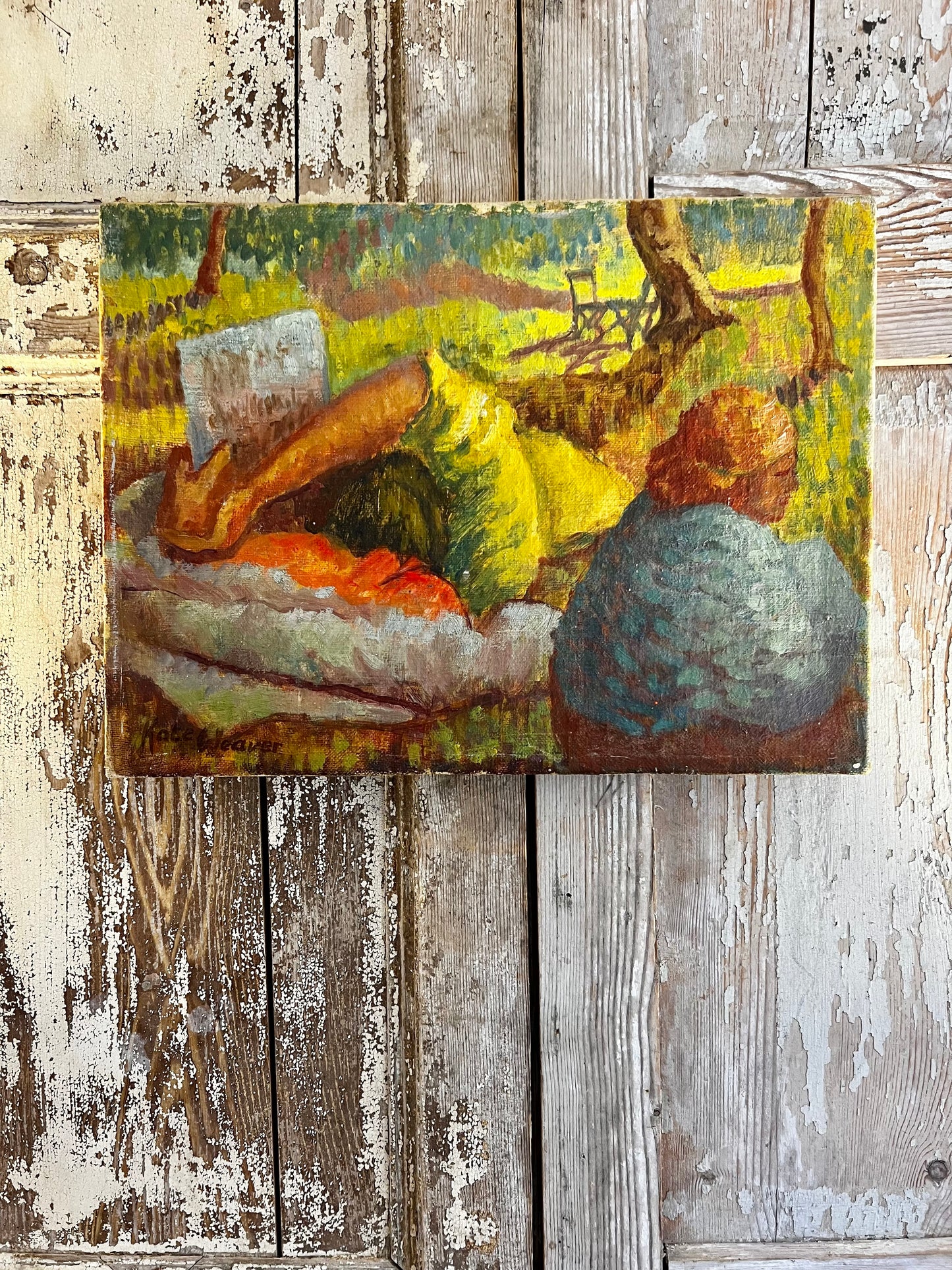 Vintage Impressionist Style Oil Painting on Canvas