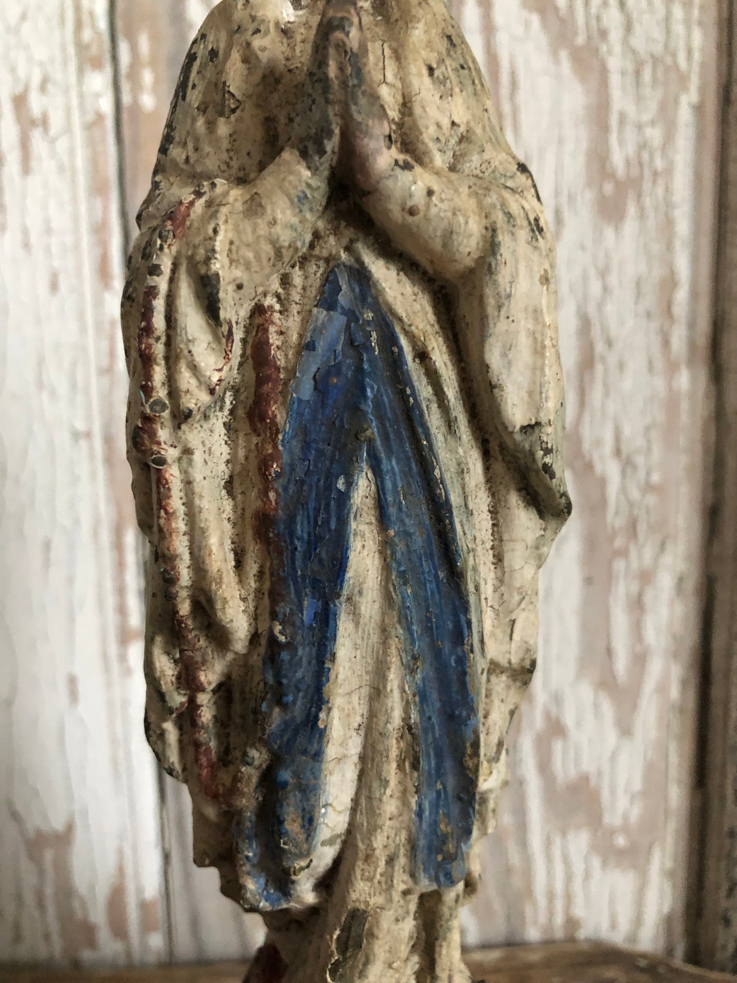 Very unusual rare French metal Madonna figure