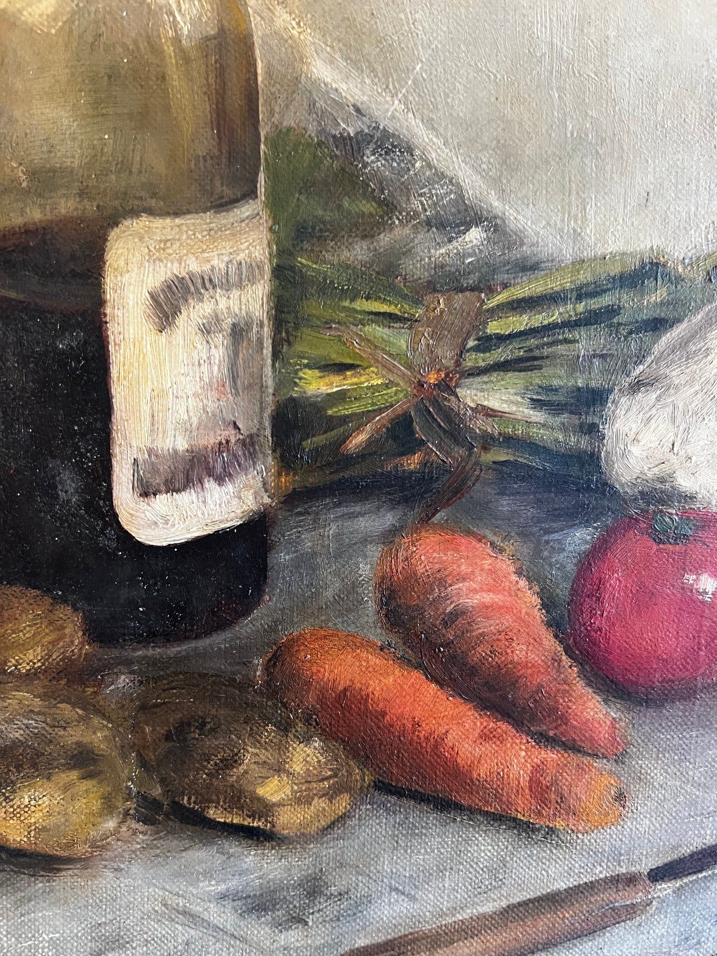 Gorgeous Vintage Kitchen Still Life Oil Painting on Canvas