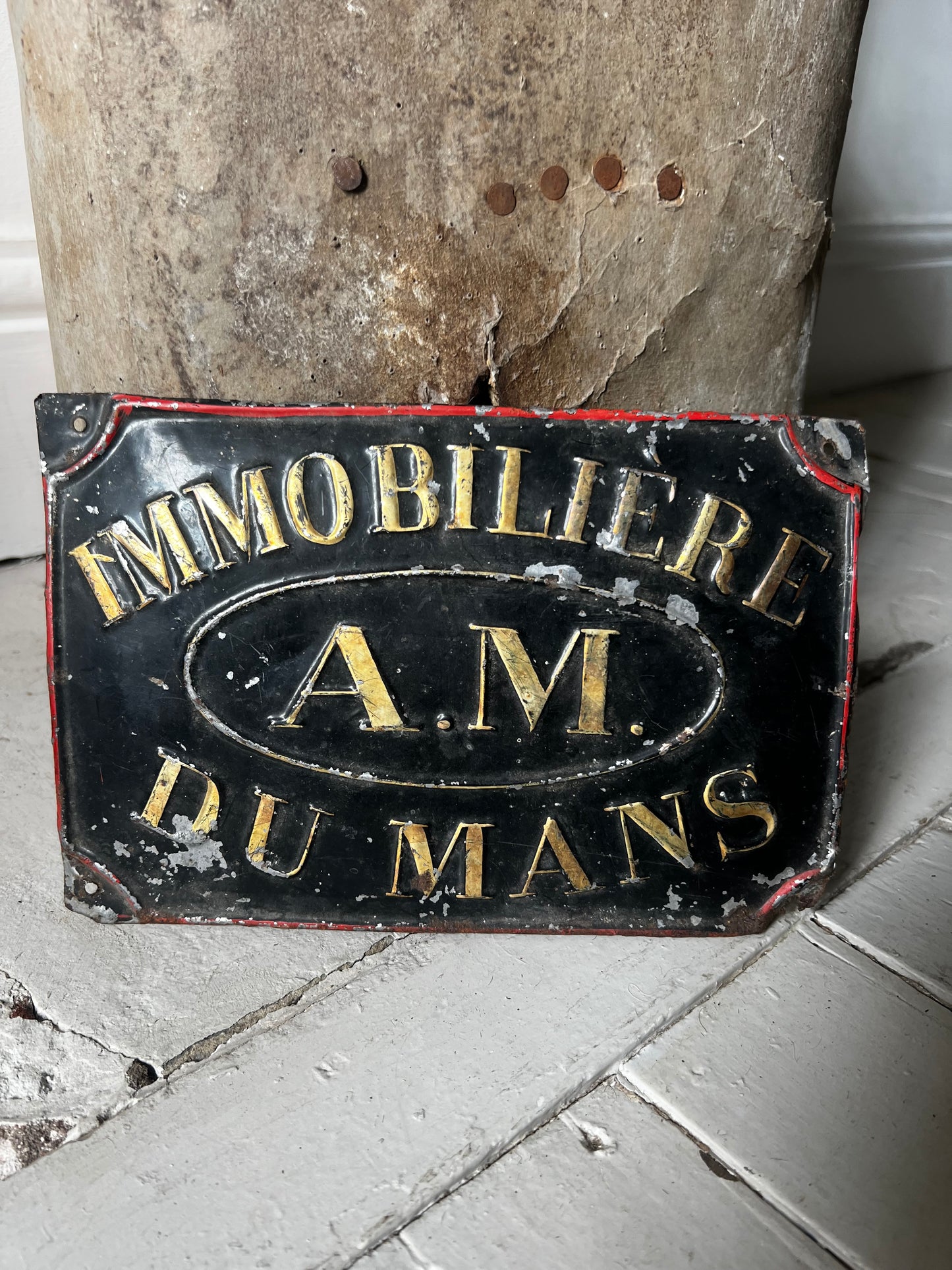 French Metal Immobiliere Sign