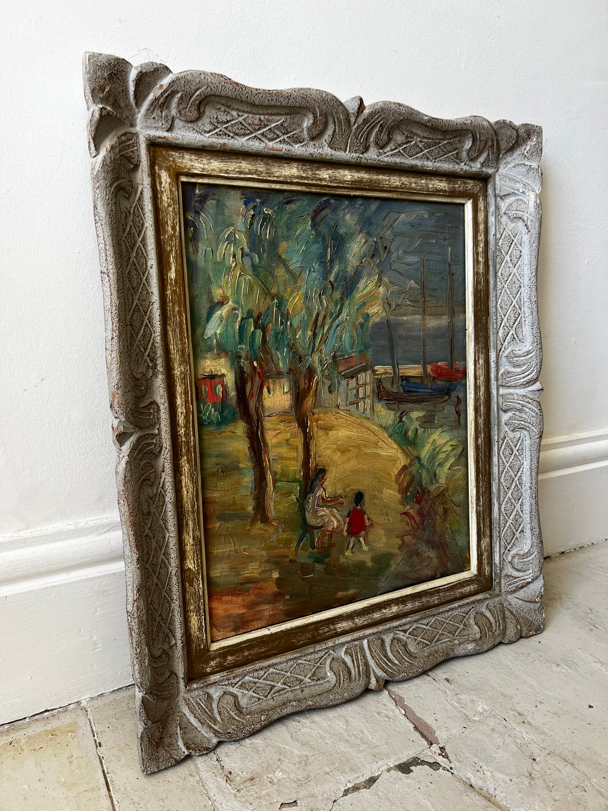 Special Vintage French Oil Painting in beautiful frame