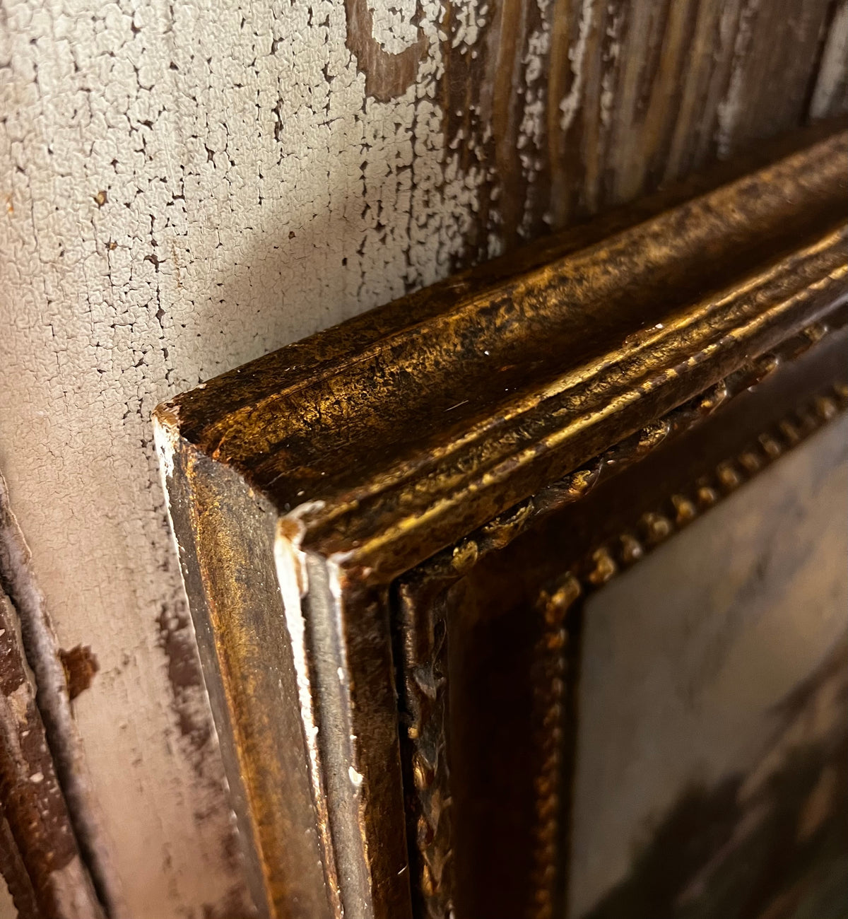 RESERVED FOR H Framed Vintage French Landscape Oil Painting