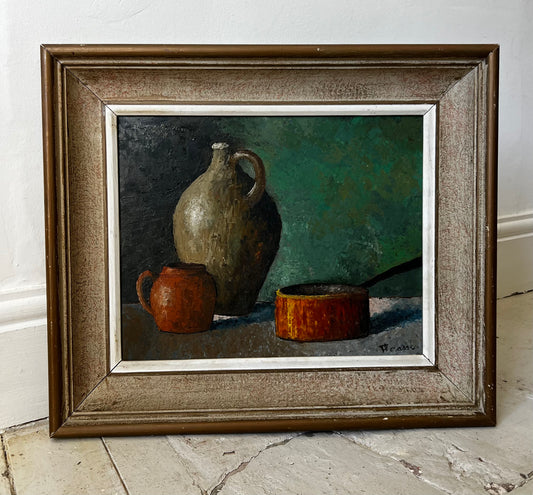 French Still Life Framed Oil Painting
