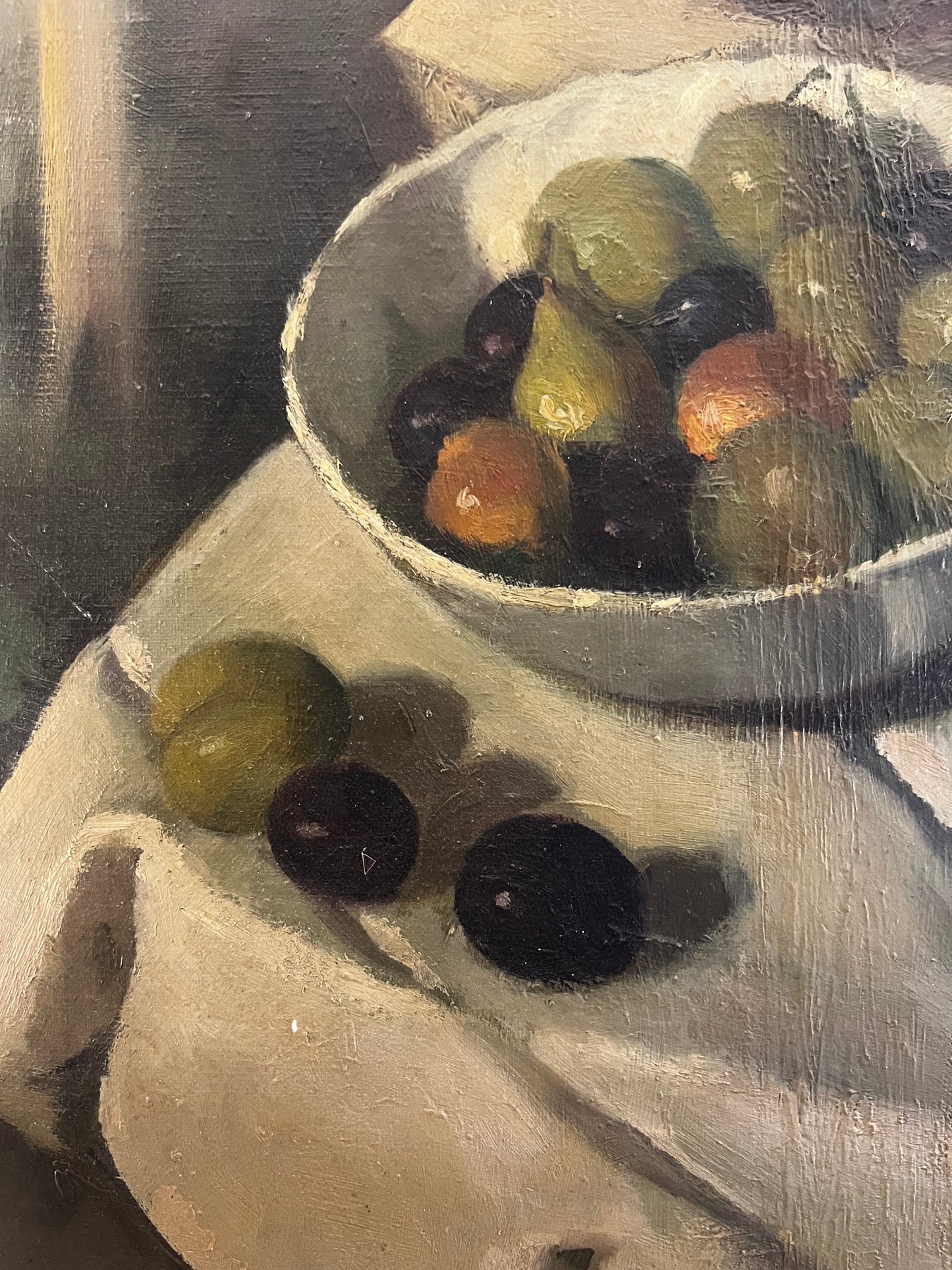 Stunning Still Life Oil Painting on Canvas by Pierre Hendrix 1913-1995 ‘Olives’