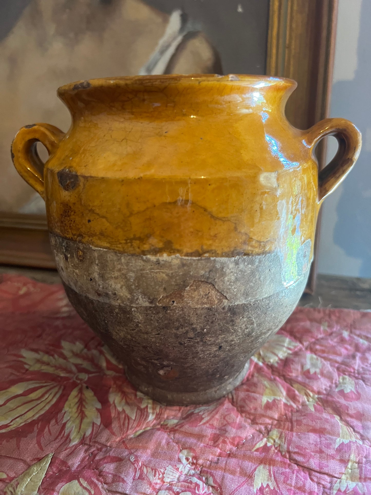 Rare Small Size Antique French Confit Pot