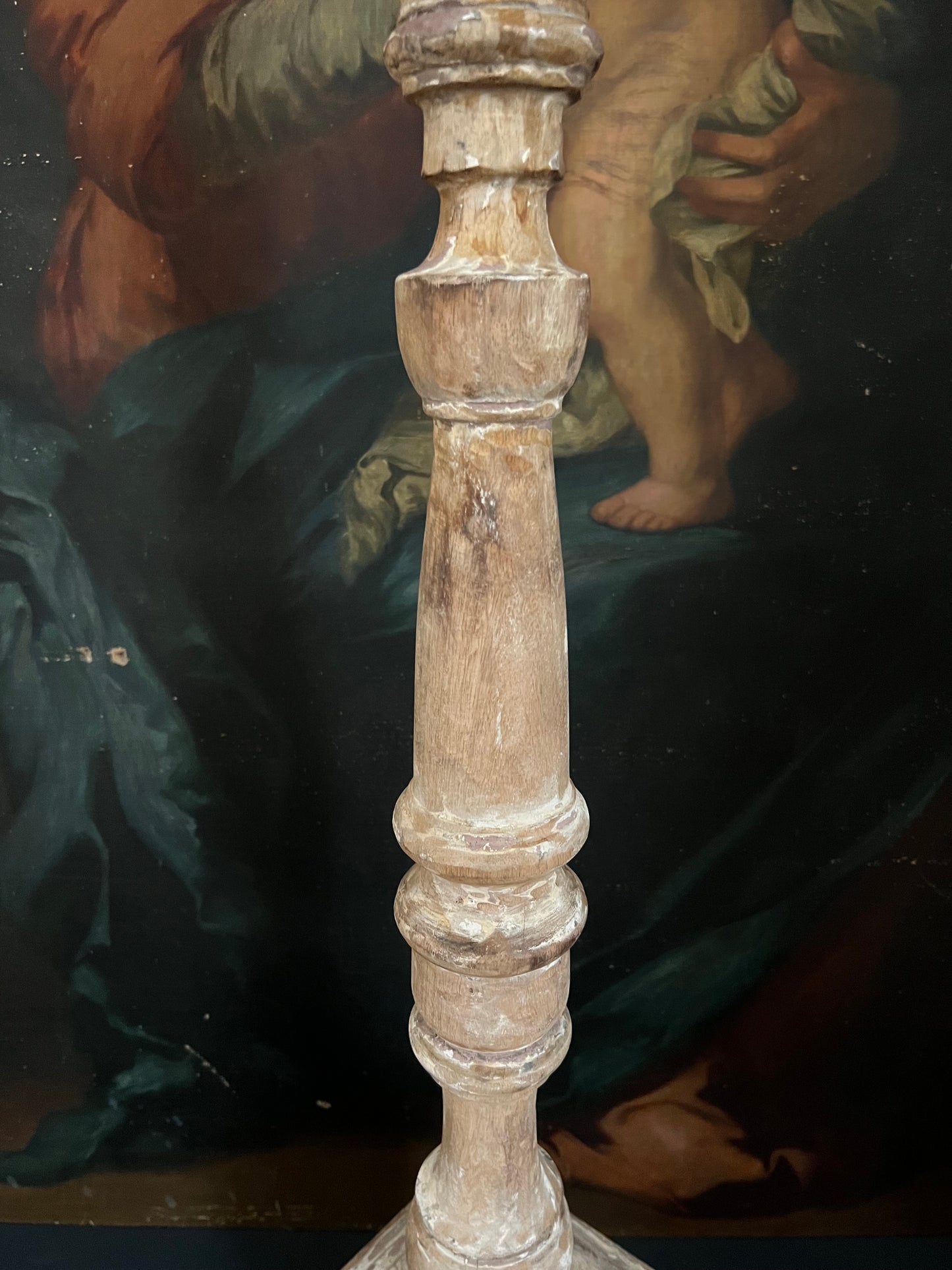 A Very Large Wooden Candlestick