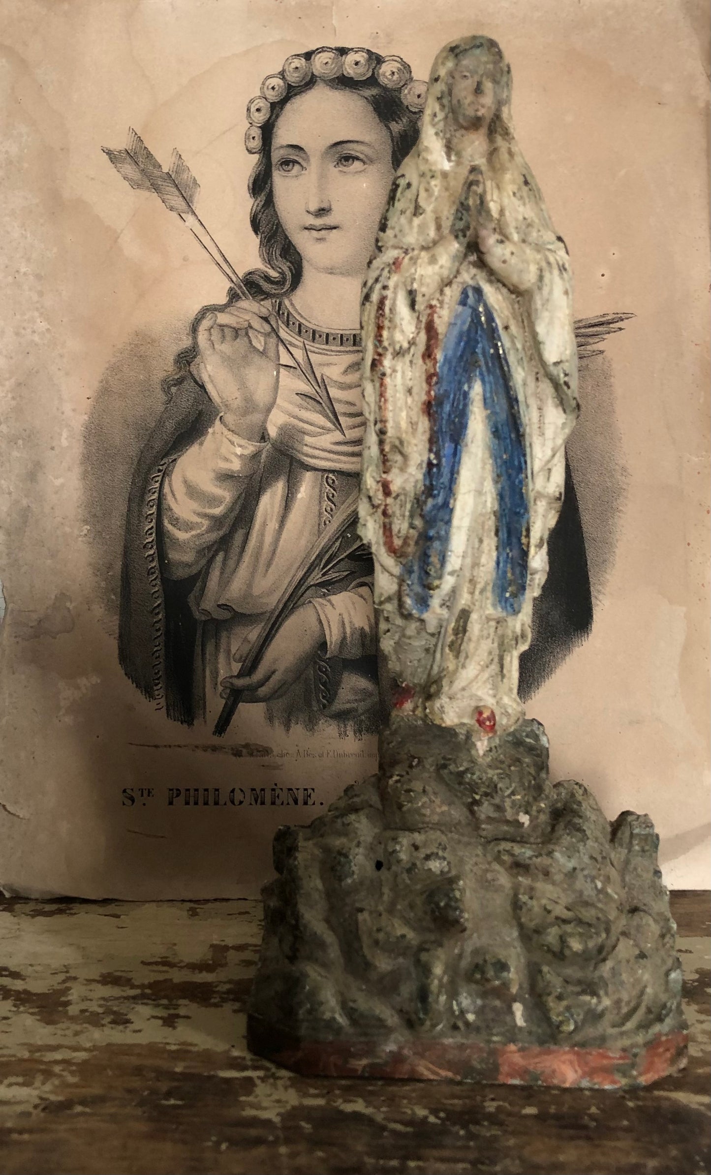 Very unusual rare French metal Madonna figure