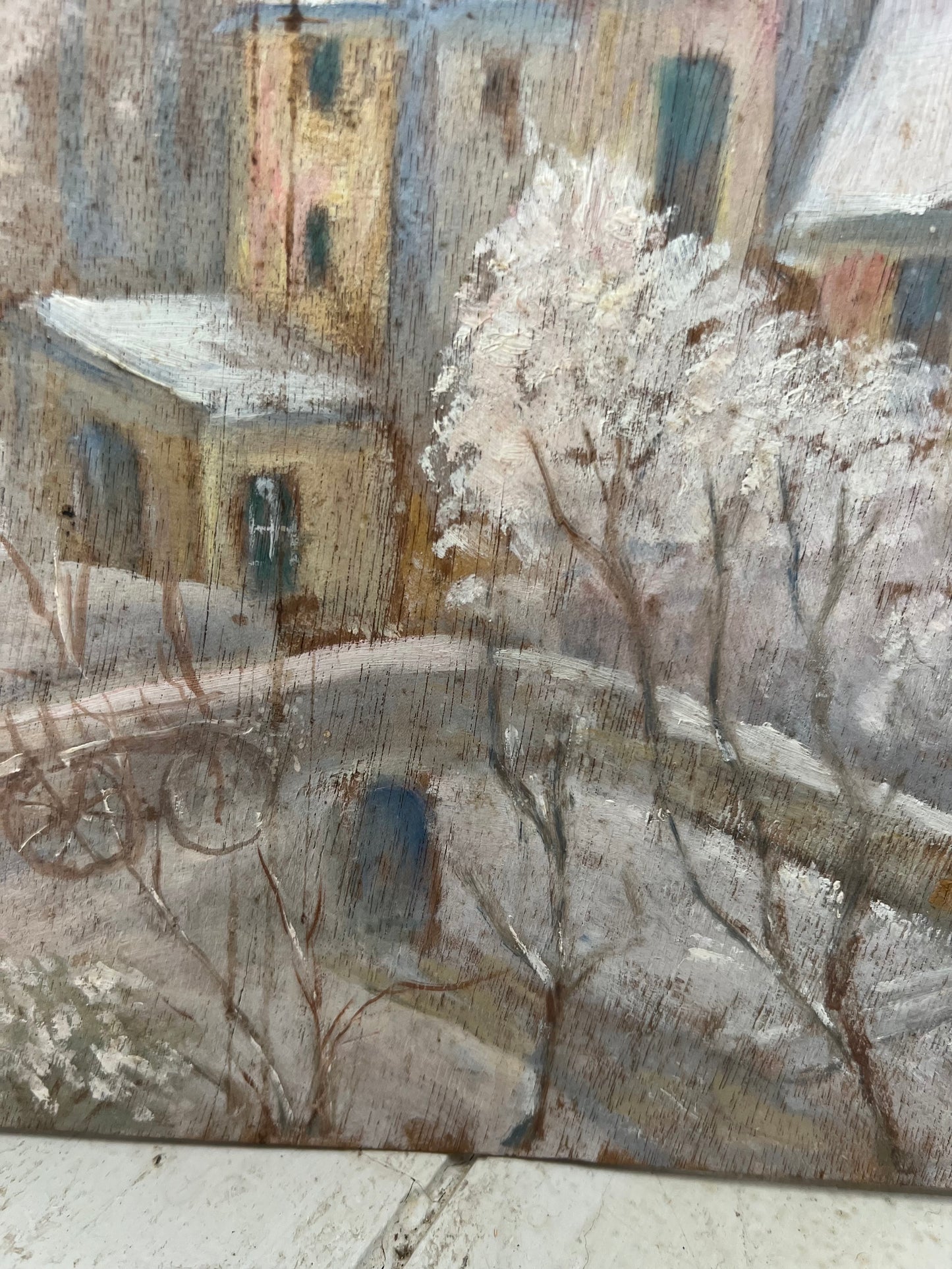 RESERVED / French scene Oil on wood panel 1934