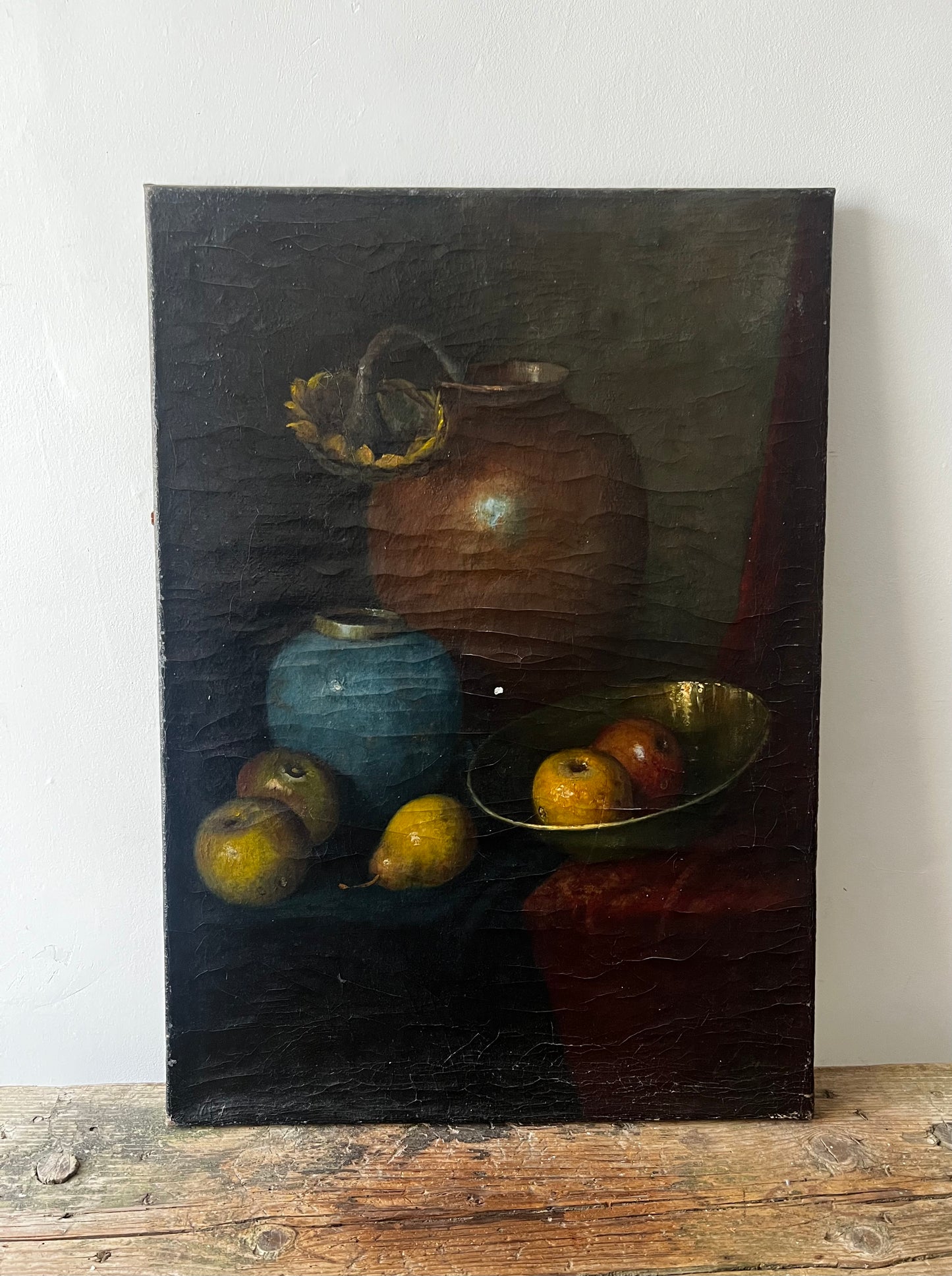 Stunning French 19th Century Large Oil on Canvas Still Life Painting